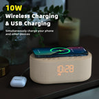 Sound Machine Alarm Clock with Bluetooth & Wireless Charging

