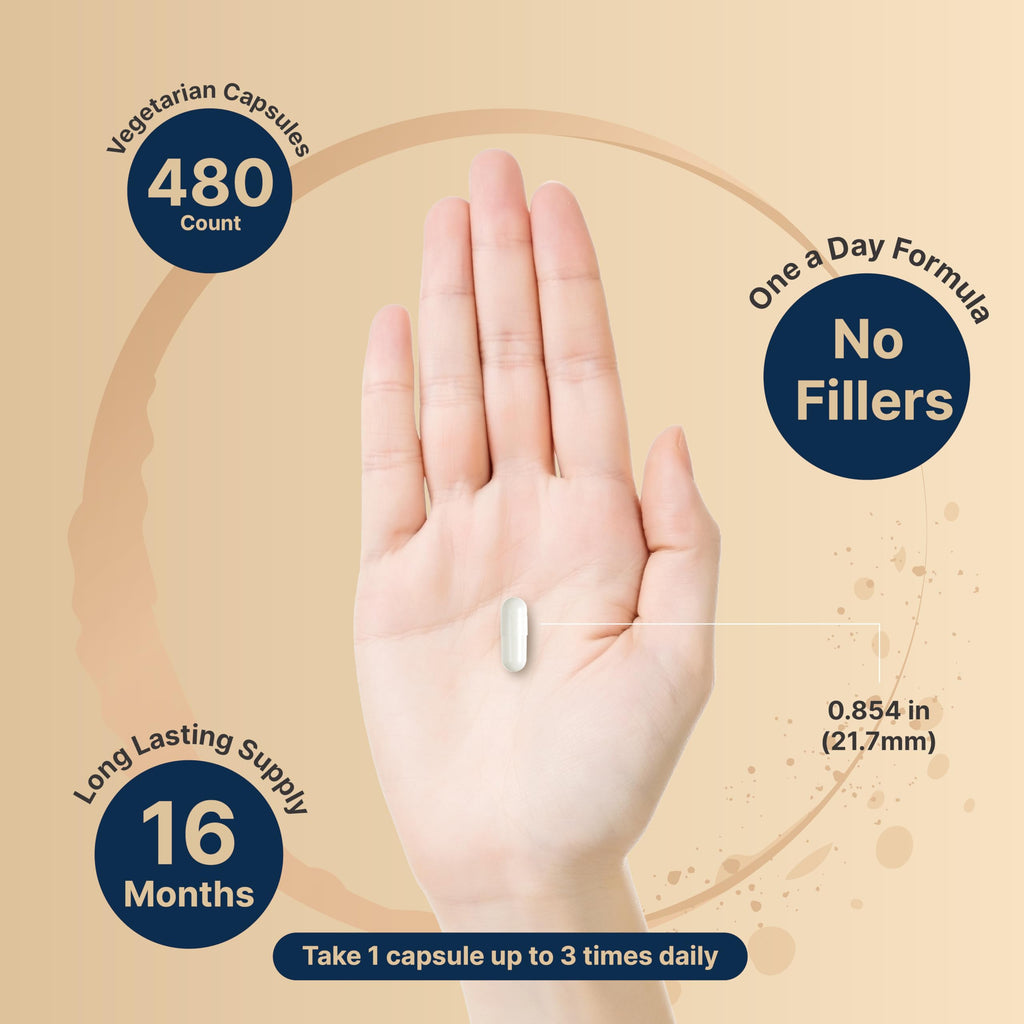 Magnesium Glycinate 500mg with Vitamin C | Veggie Capsules

