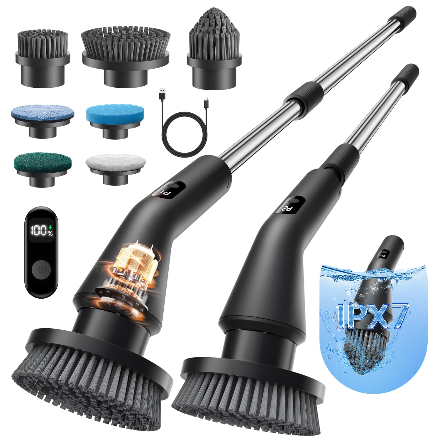 Leebein Electric Spin Scrubber Cordless Cleaning IPX7


