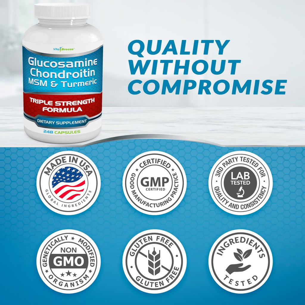 VitaBreeze Glucosamine Chondroitin MSM Turmeric Supplement


