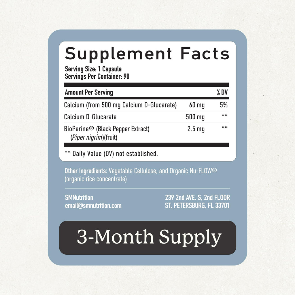 SMNutrition Calcium D-Glucarate 500 mg Supplement

