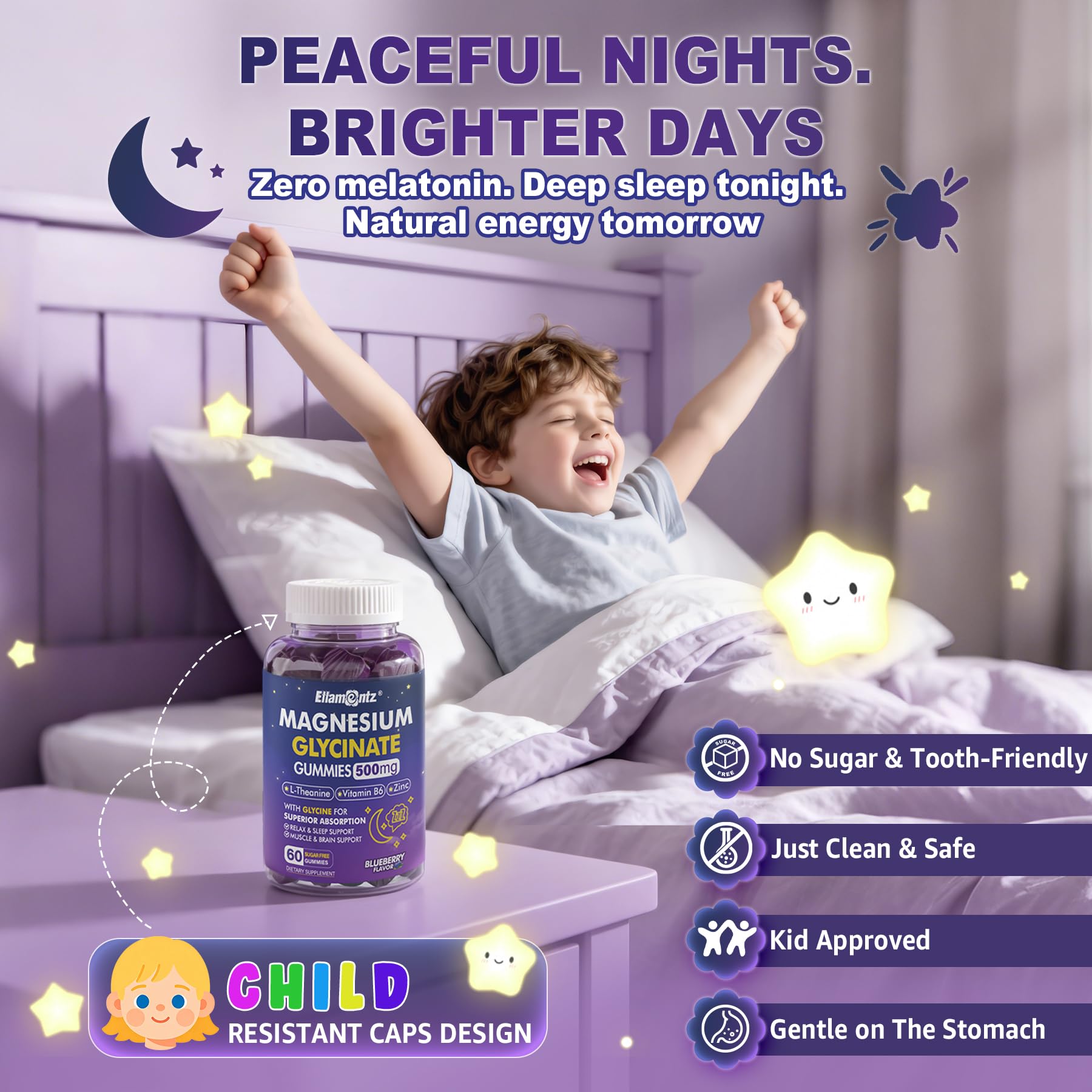 Ellamentz Magnesium Glycinate Gummies for Sleep & Calm

