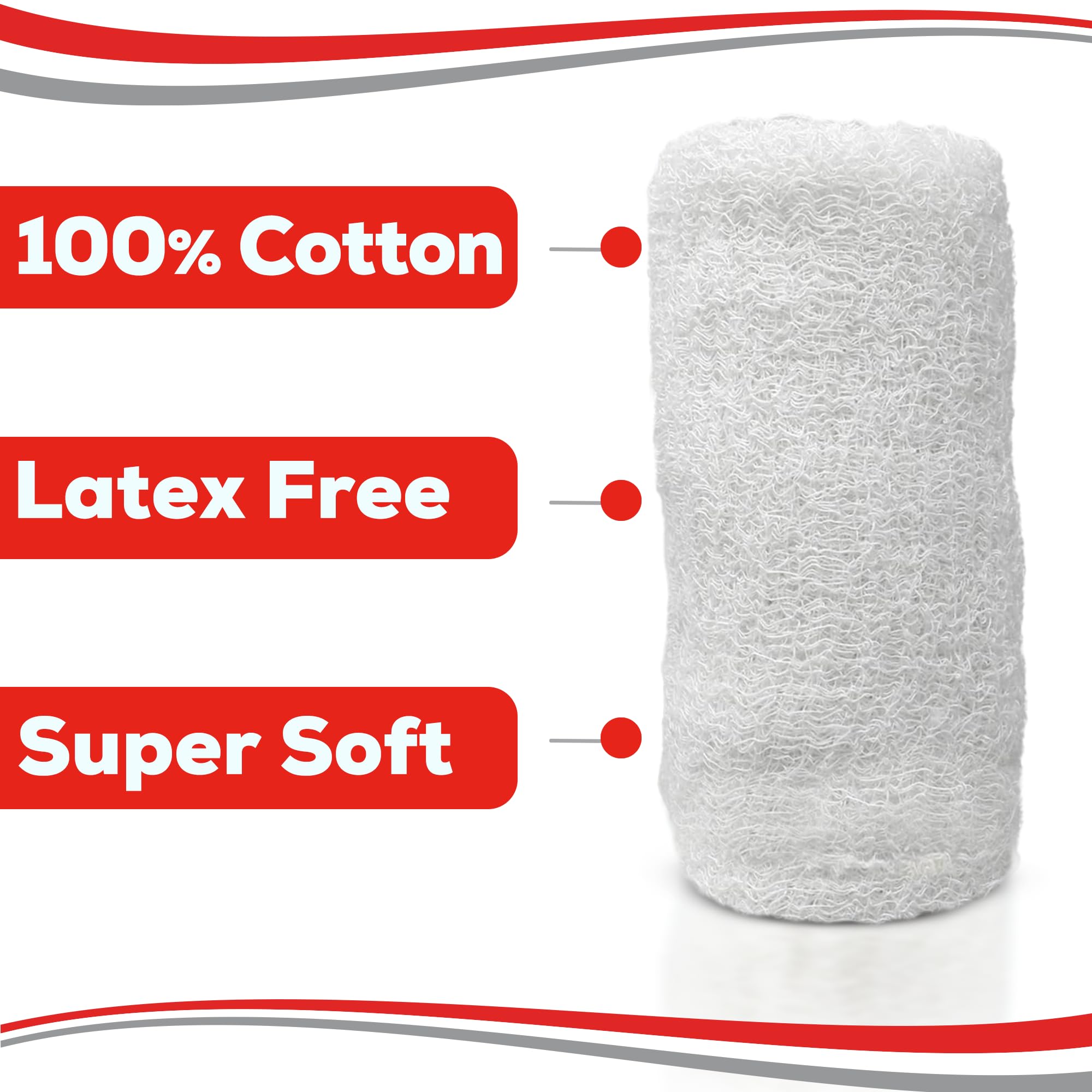 HEALQU Kerlix Gauze Bandage Roll Latex Free 6-Ply Cotton

