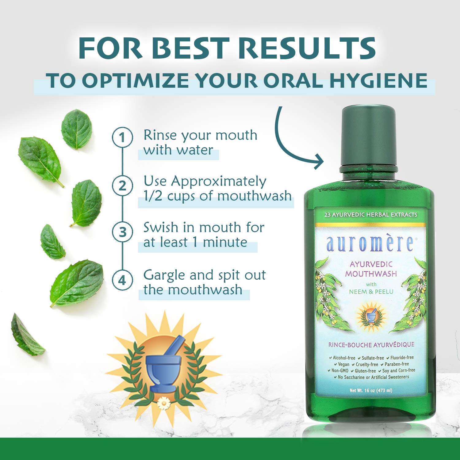 Auromere Ayurvedic Mouthwash Neem Rinse


