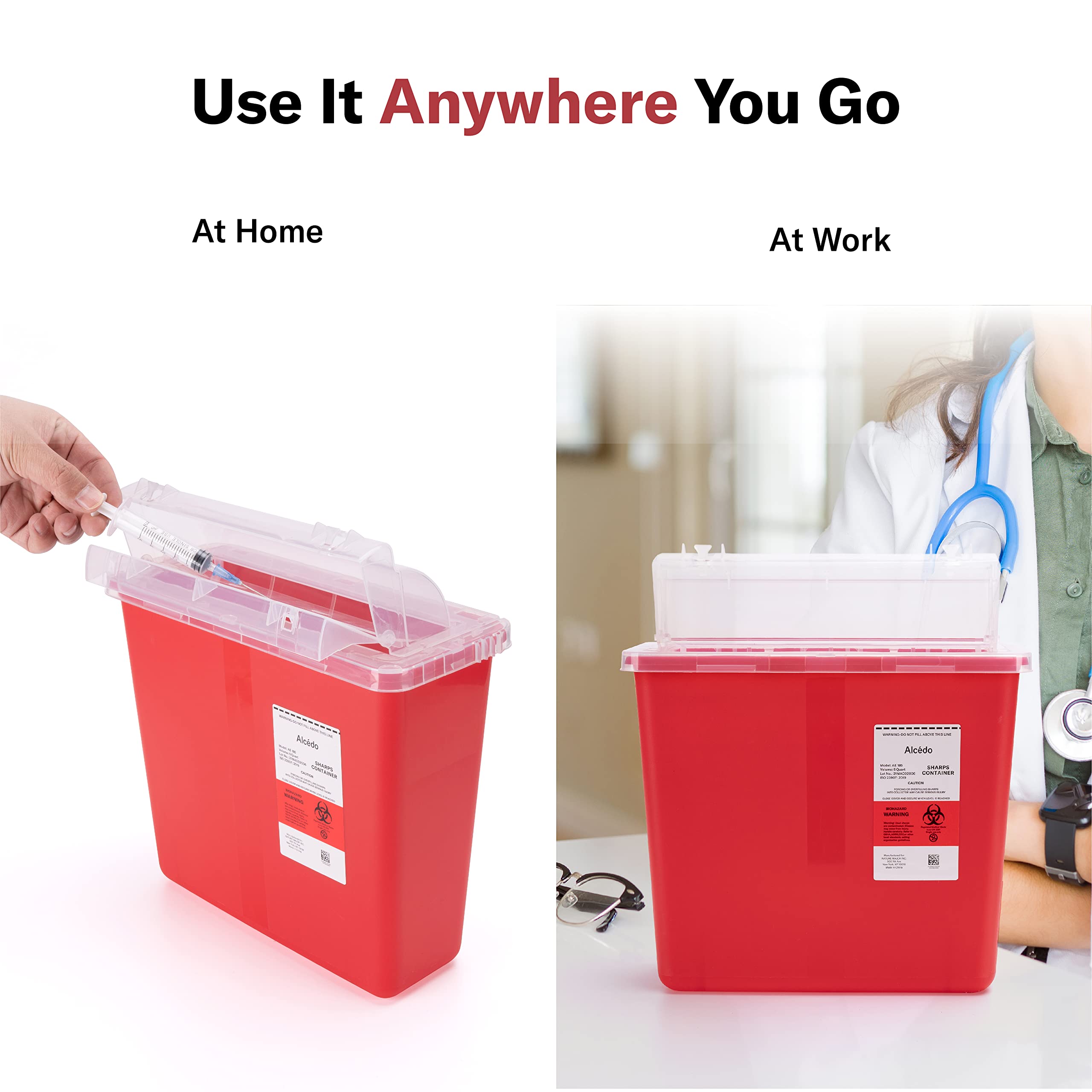 Alcedo Sharps Container for Home & Professional Use

