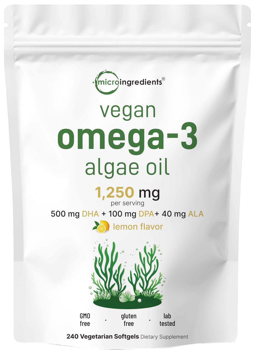 Micro Ingredients Vegan Omega-3 Algae Oil Supplement

