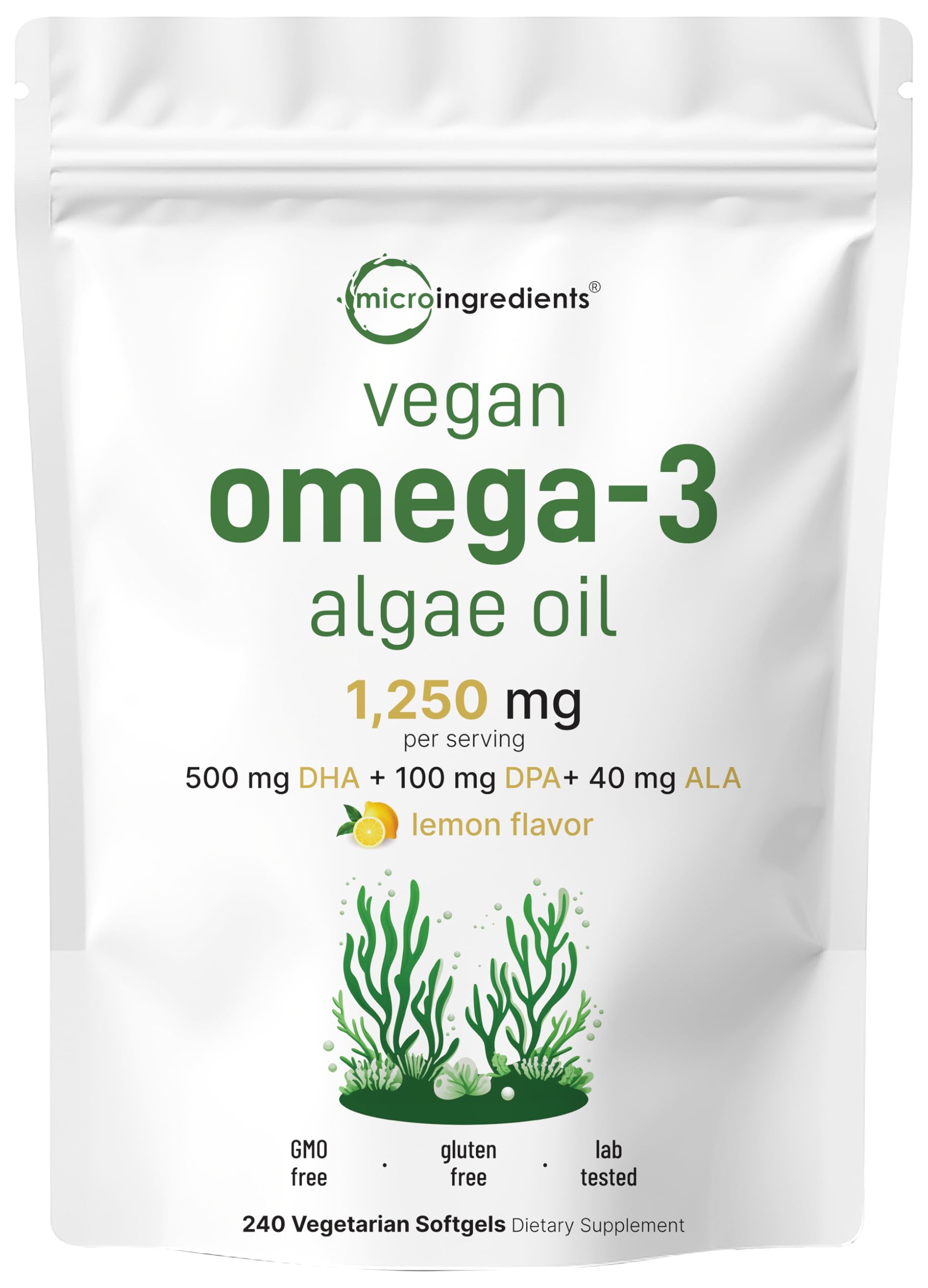 Micro Ingredients Vegan Omega-3 Algae Oil Supplement

