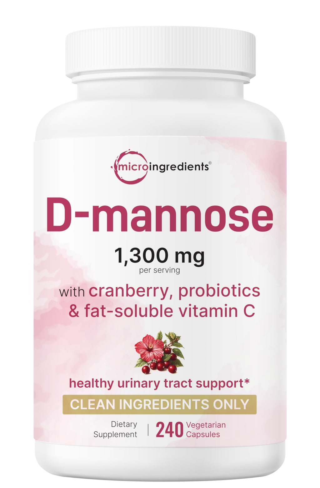 Micro Ingredients D Mannose Capsules Cranberry & Probiotics

