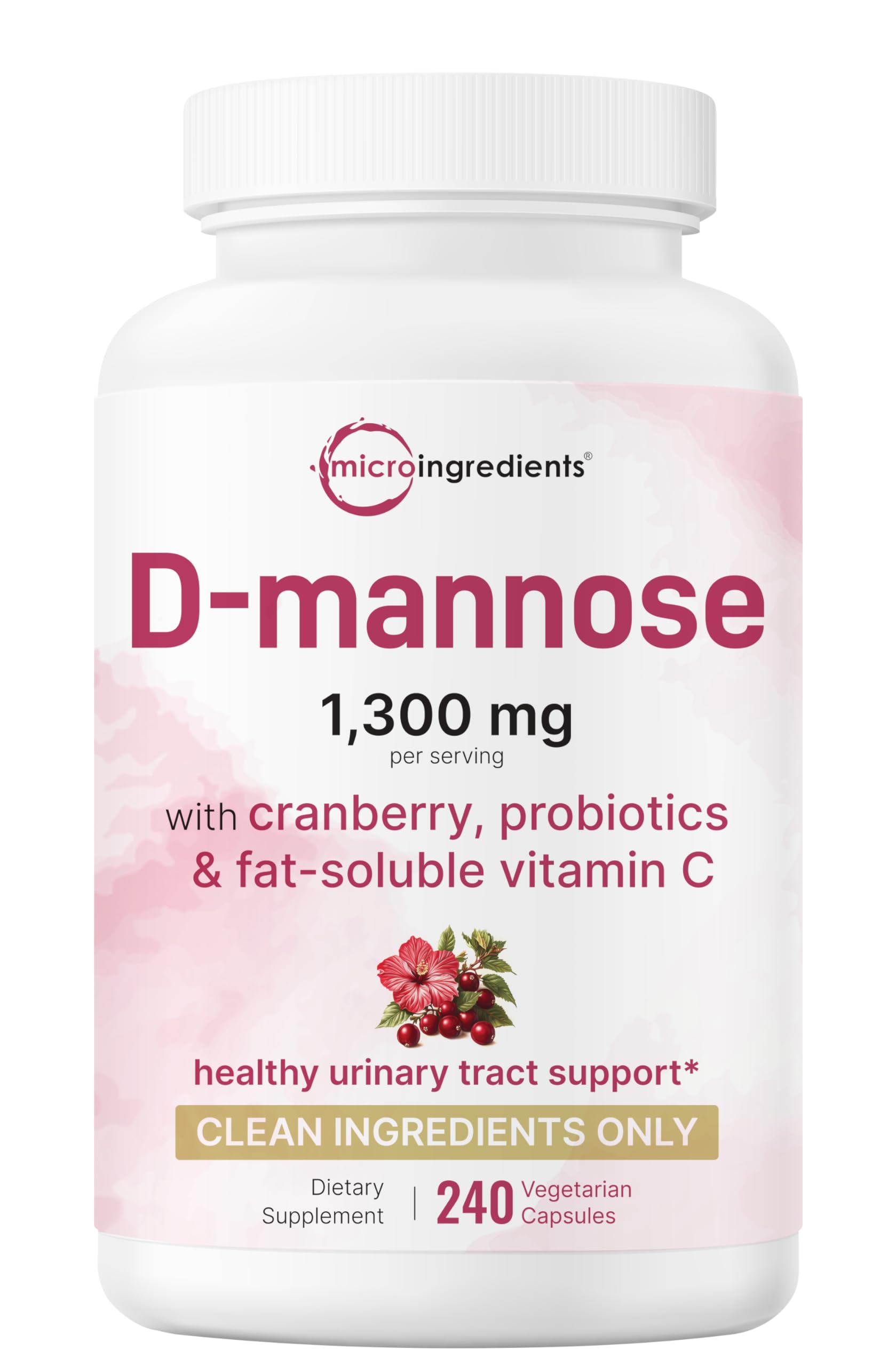 Micro Ingredients D Mannose Capsules Cranberry & Probiotics

