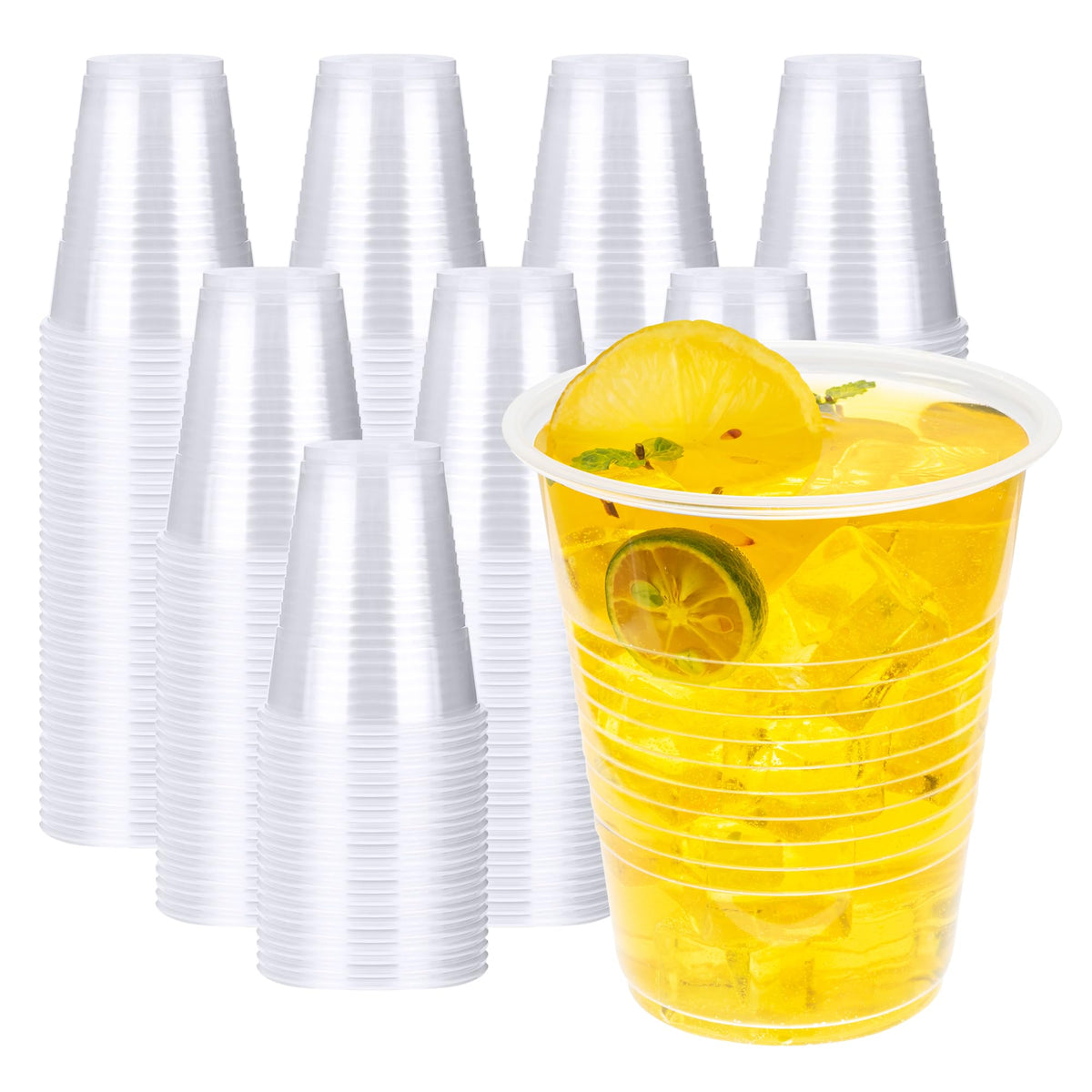 YEEHAW Clear Plastic Cups, Disposable Drinking Cups for Cold Beverages