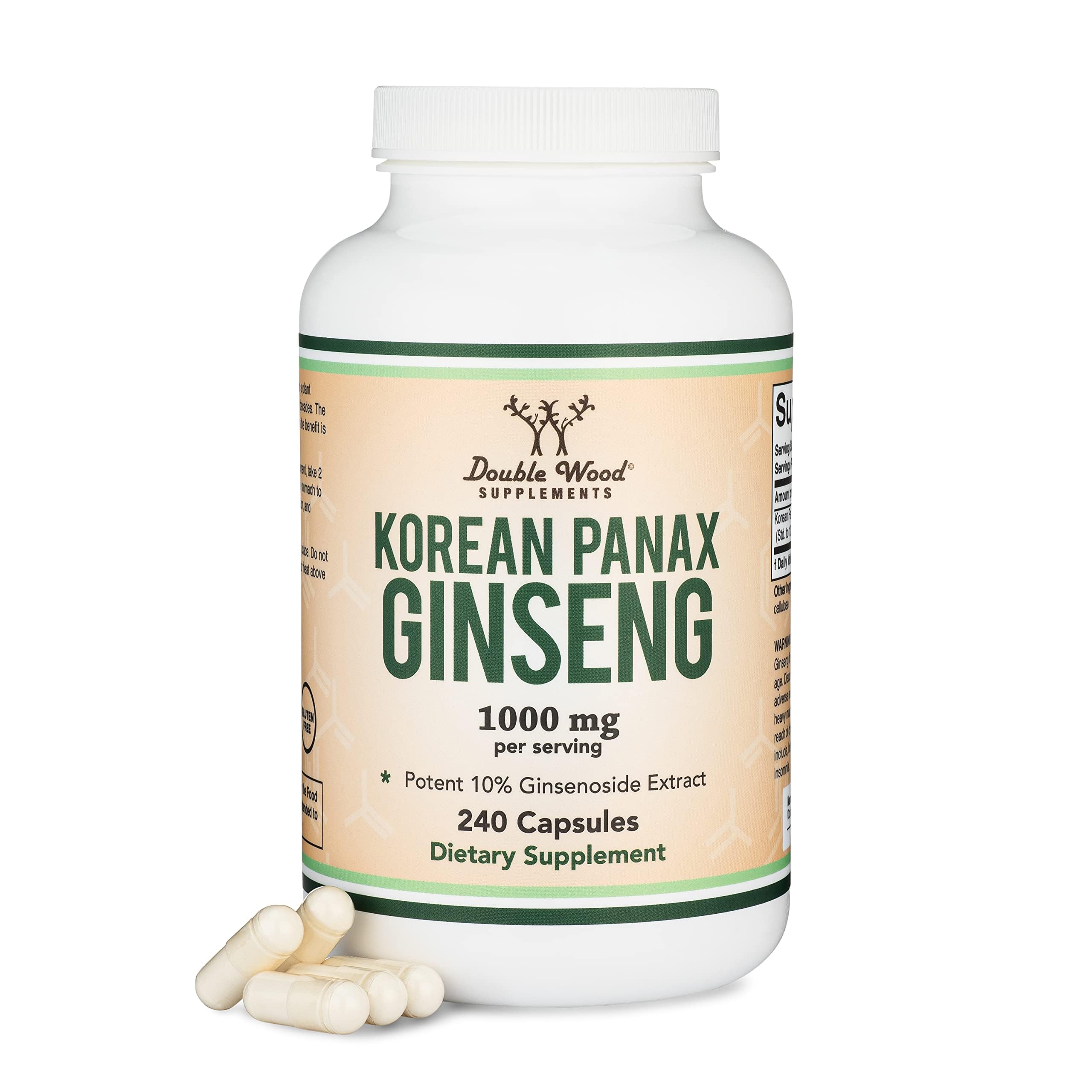 Double Wood Ginseng Capsules Panax Ginseng Supplement

