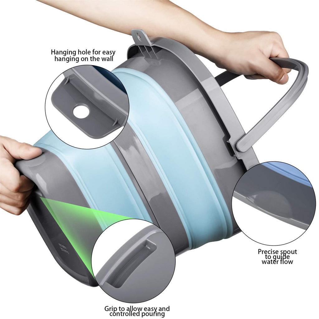 Collapsible Plastic Bucket Foldable for Home & Outdoors

