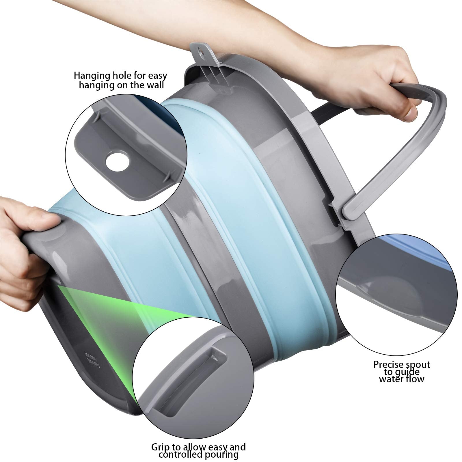 Collapsible Plastic Bucket Foldable for Home & Outdoors

