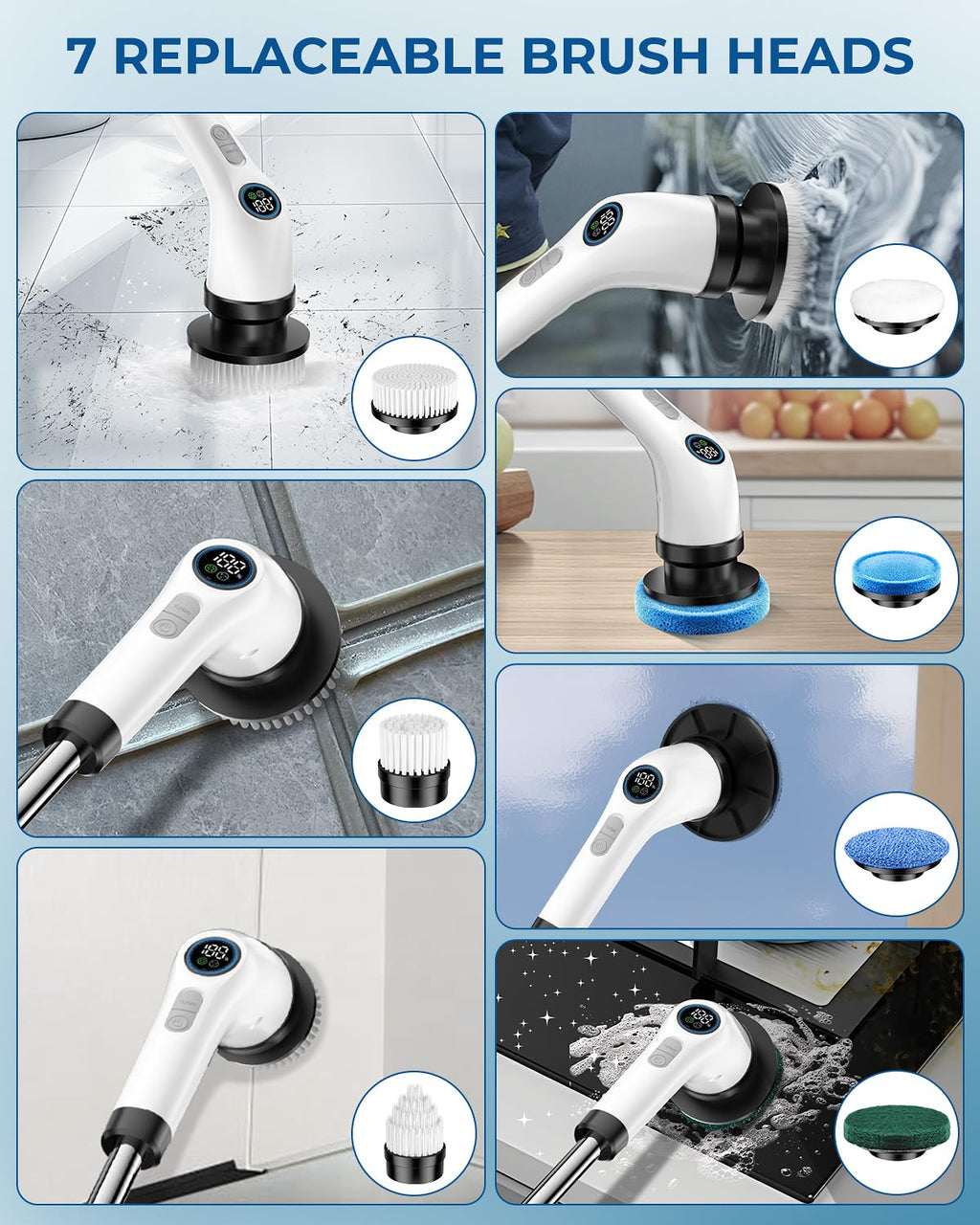 Electric Spin Scrubber with Rechargeable Battery


