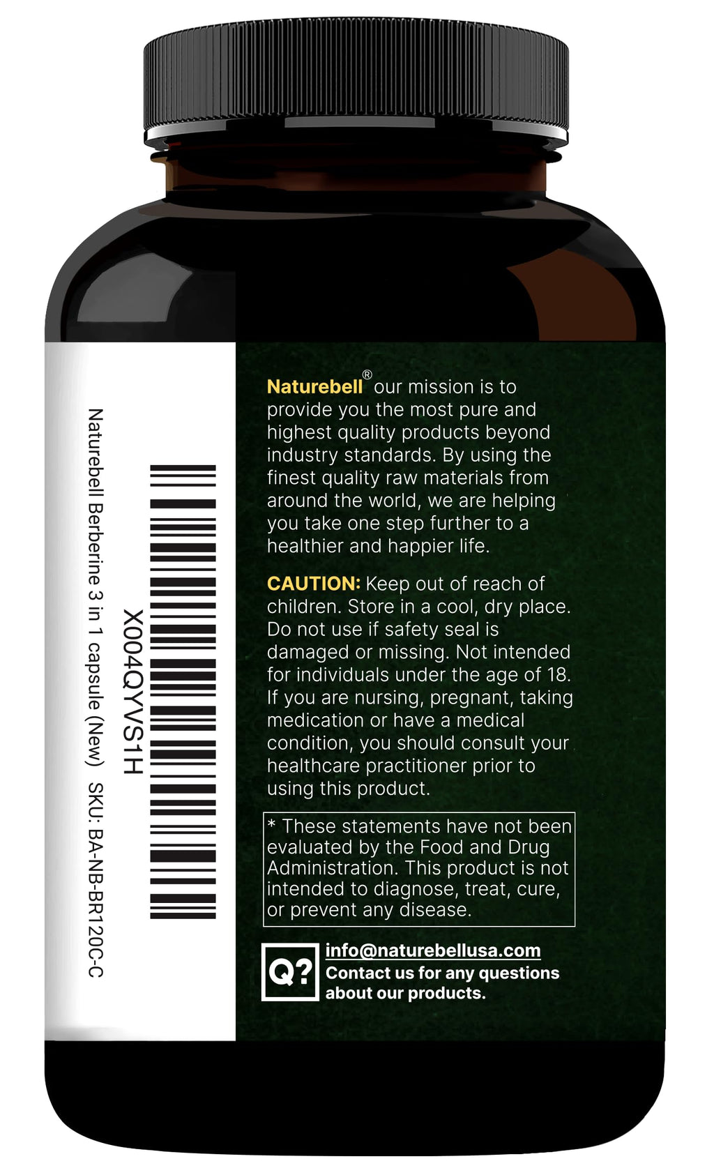 NatureBell Berberine Supplement with Cinnamon & Turmeric


