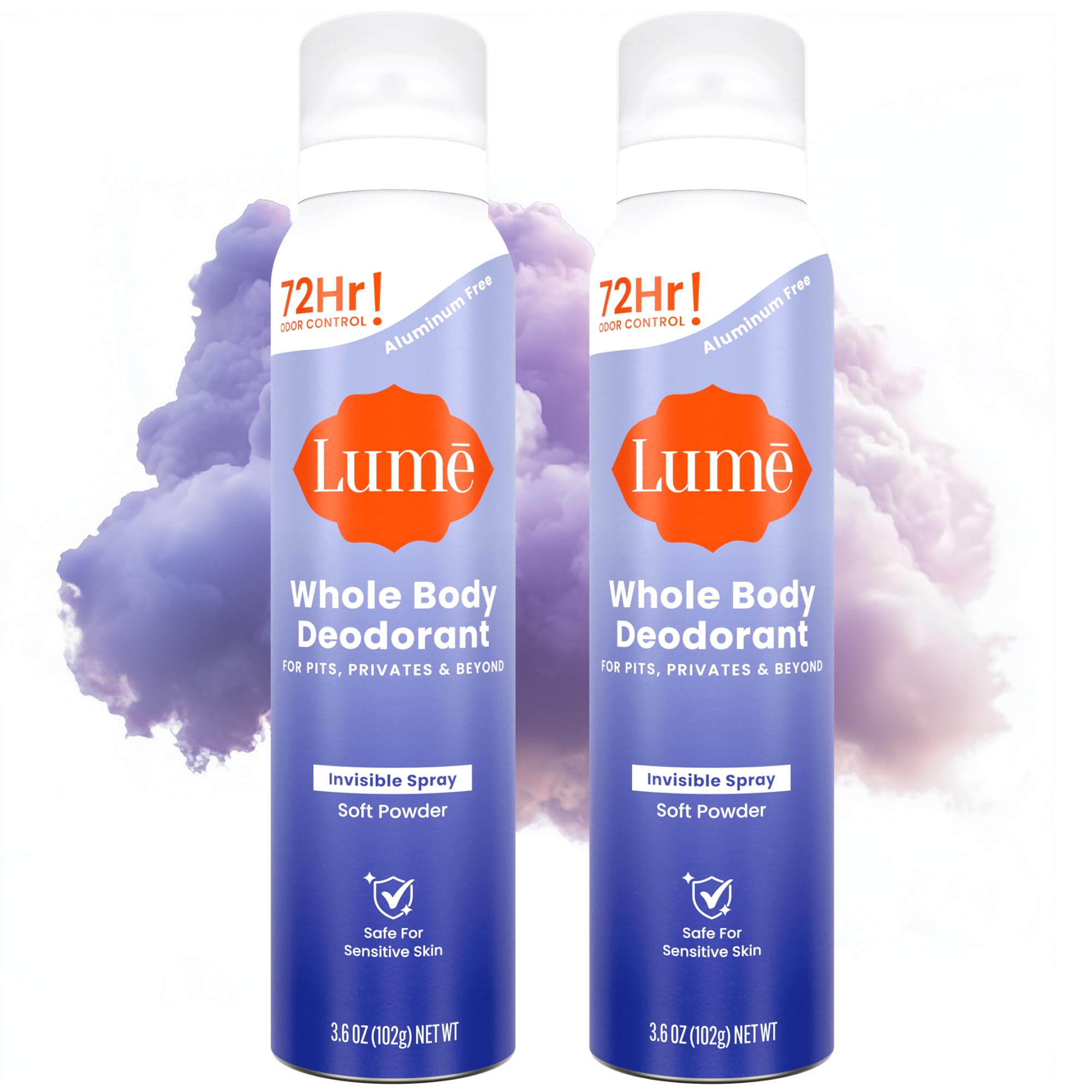 Lume Whole Body Deodorant Spray for Women – 72 Hr Odor Control – Aluminum & Baking Soda Free