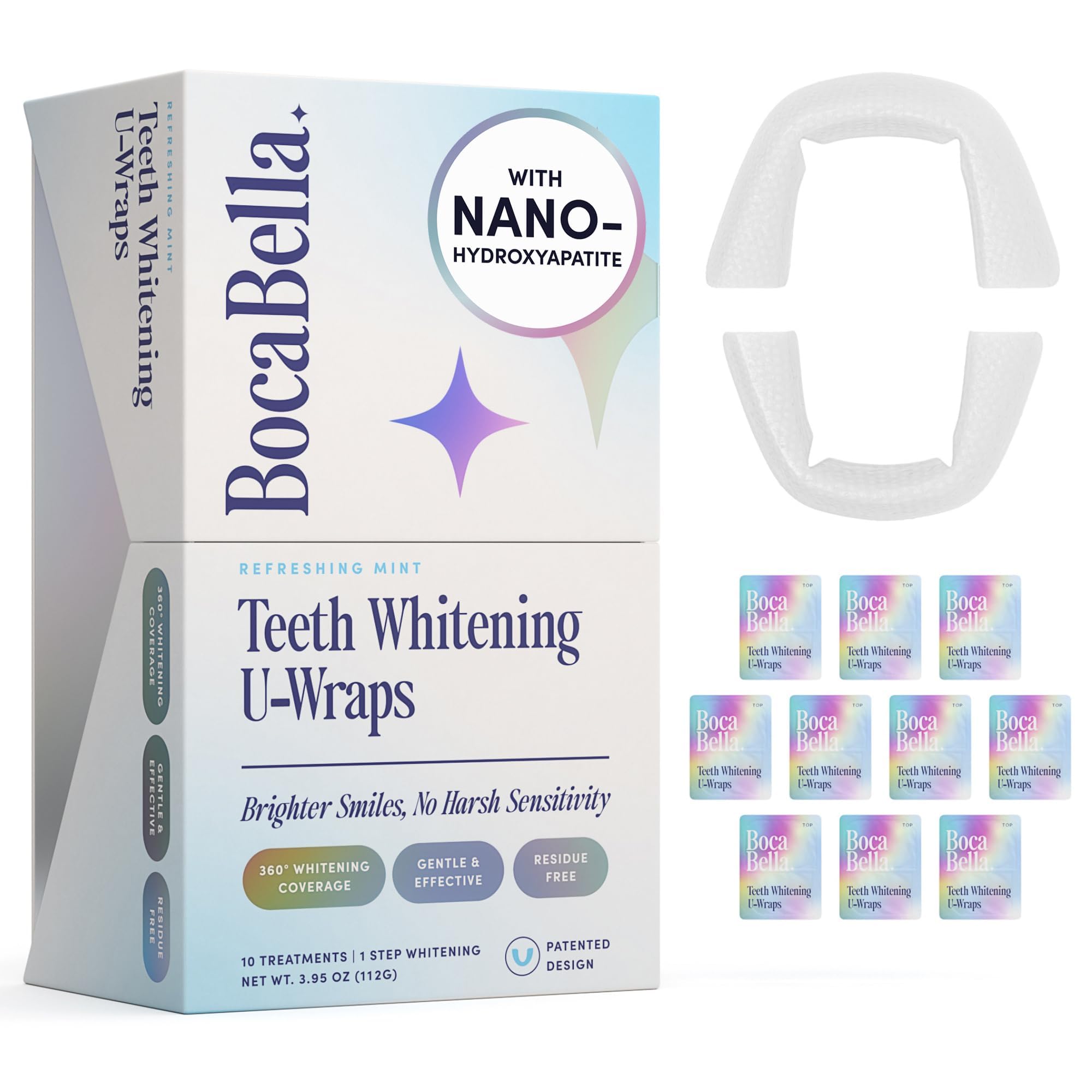 BocaBella Teeth Whitening Trays U-Wraps Enamel-Safe Formula

