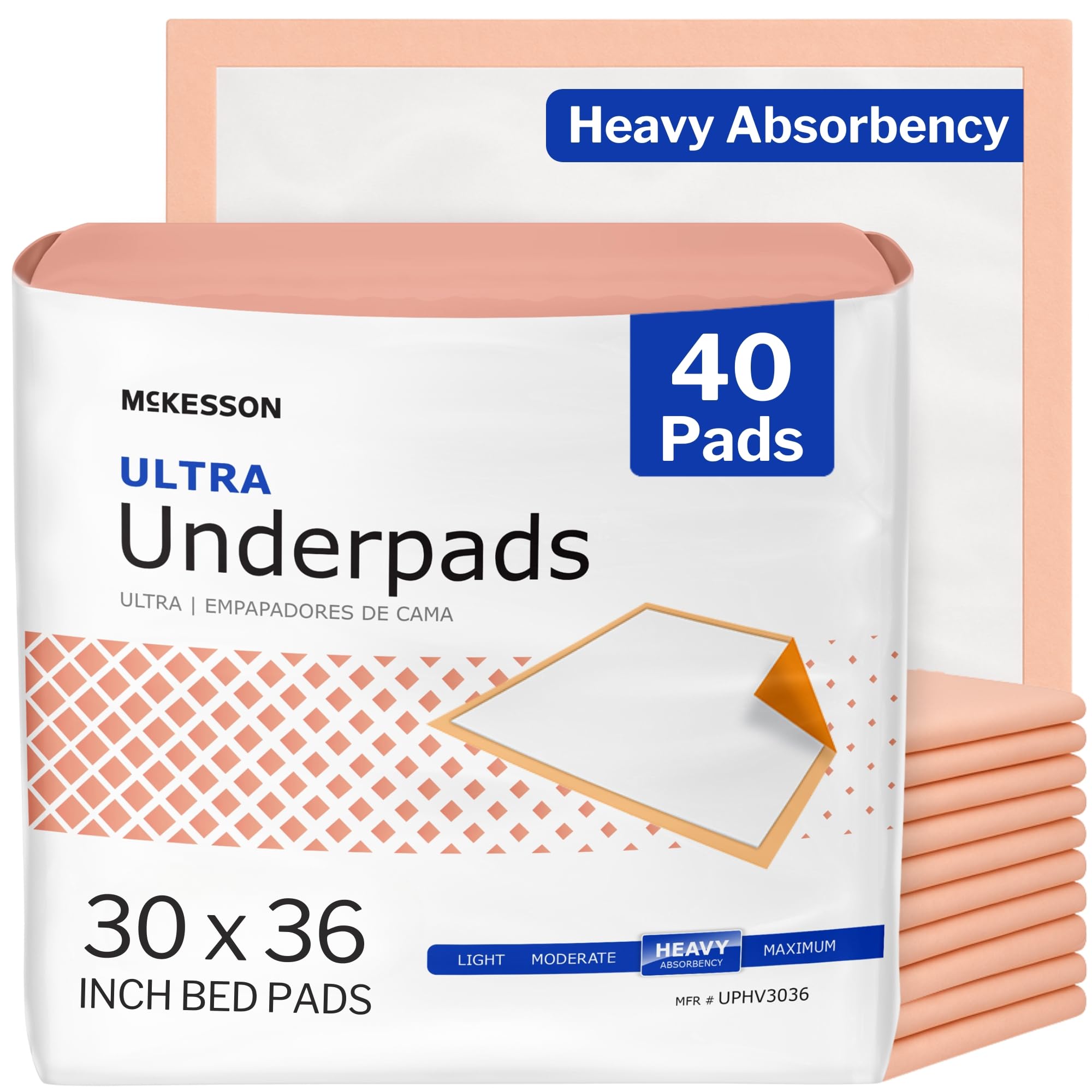 McKesson Disposable Underpads - Heavy Absorbency Incontinence Bed Pads for Adults and Babies