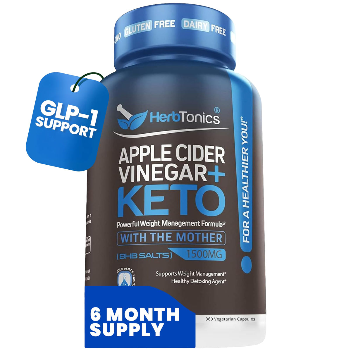 Herbtonics Apple Cider Vinegar Keto BHB Capsules for Appetite & Weight Management