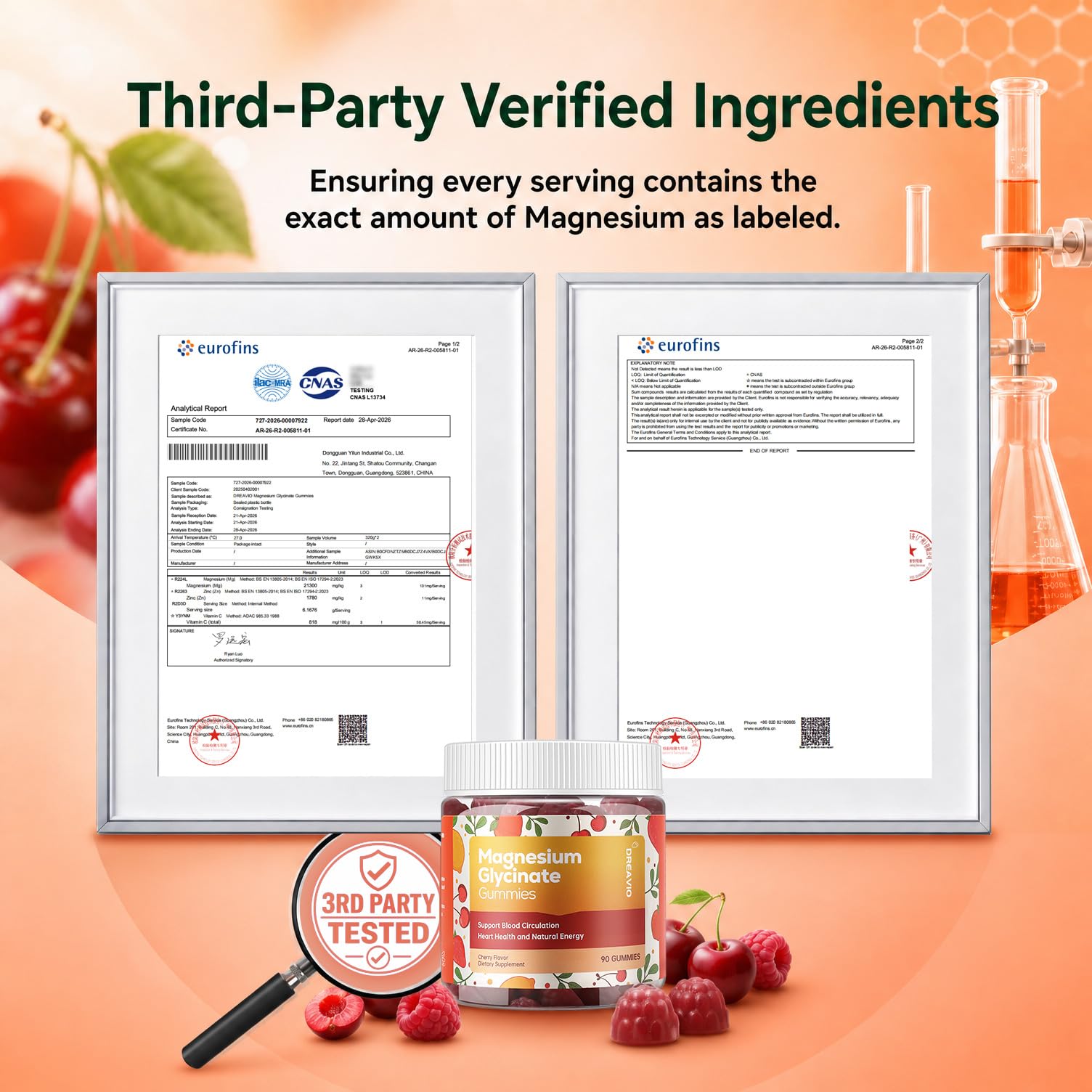 DREAVIO Magnesium Glycinate Gummies with Ashwagandha - Sugar Free

