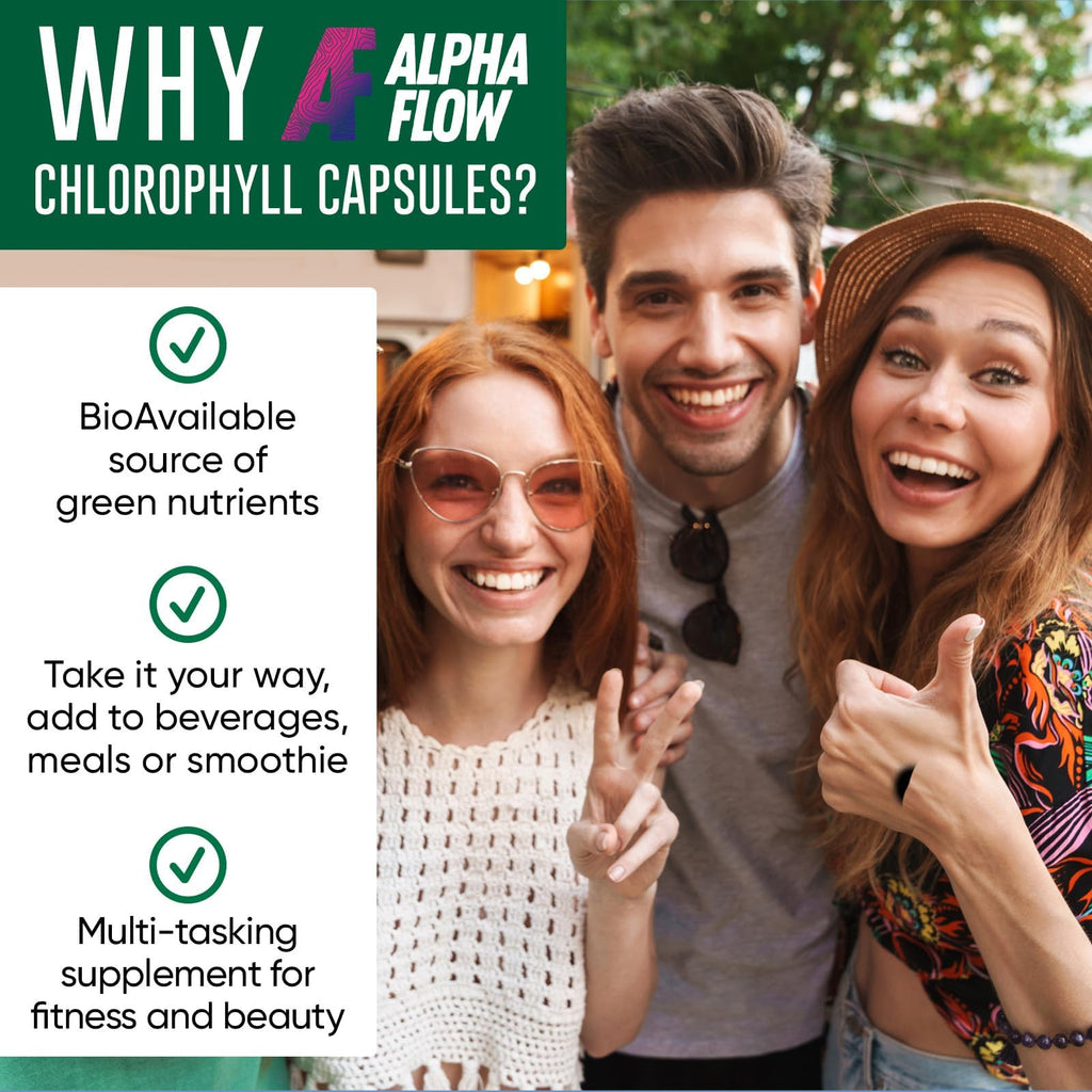 Alpha Flow Chlorophyll Capsules 600 mg Natural Energy

