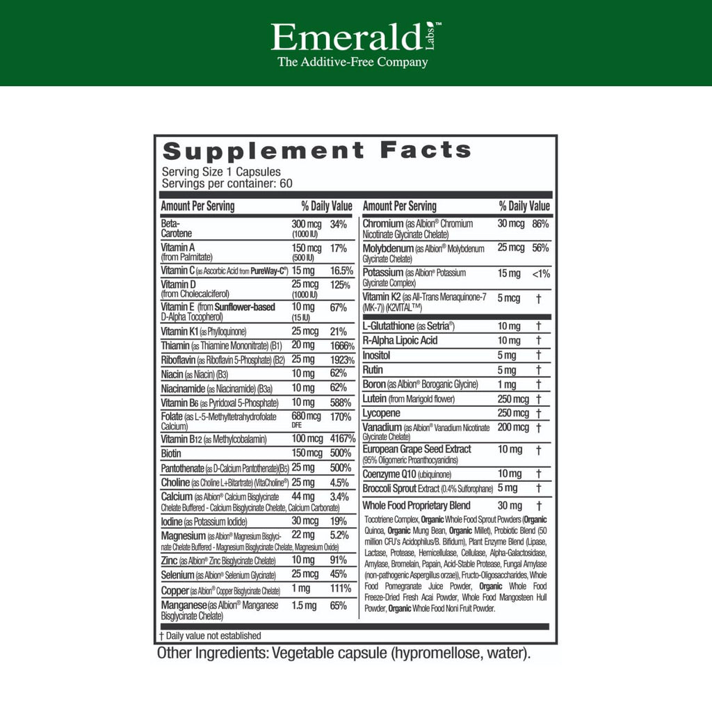 Emerald Labs Multivitamin for Women 45+ | Heart & Bone Health

