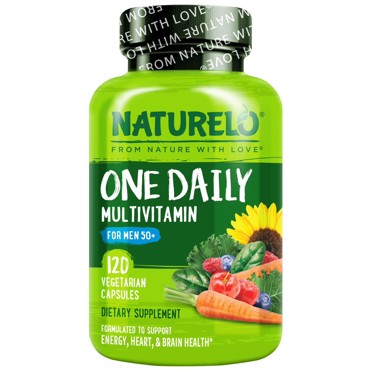Naturelo Men’s Multivitamin 50+ Plant-Based One Daily, Non-GMO & Vegan