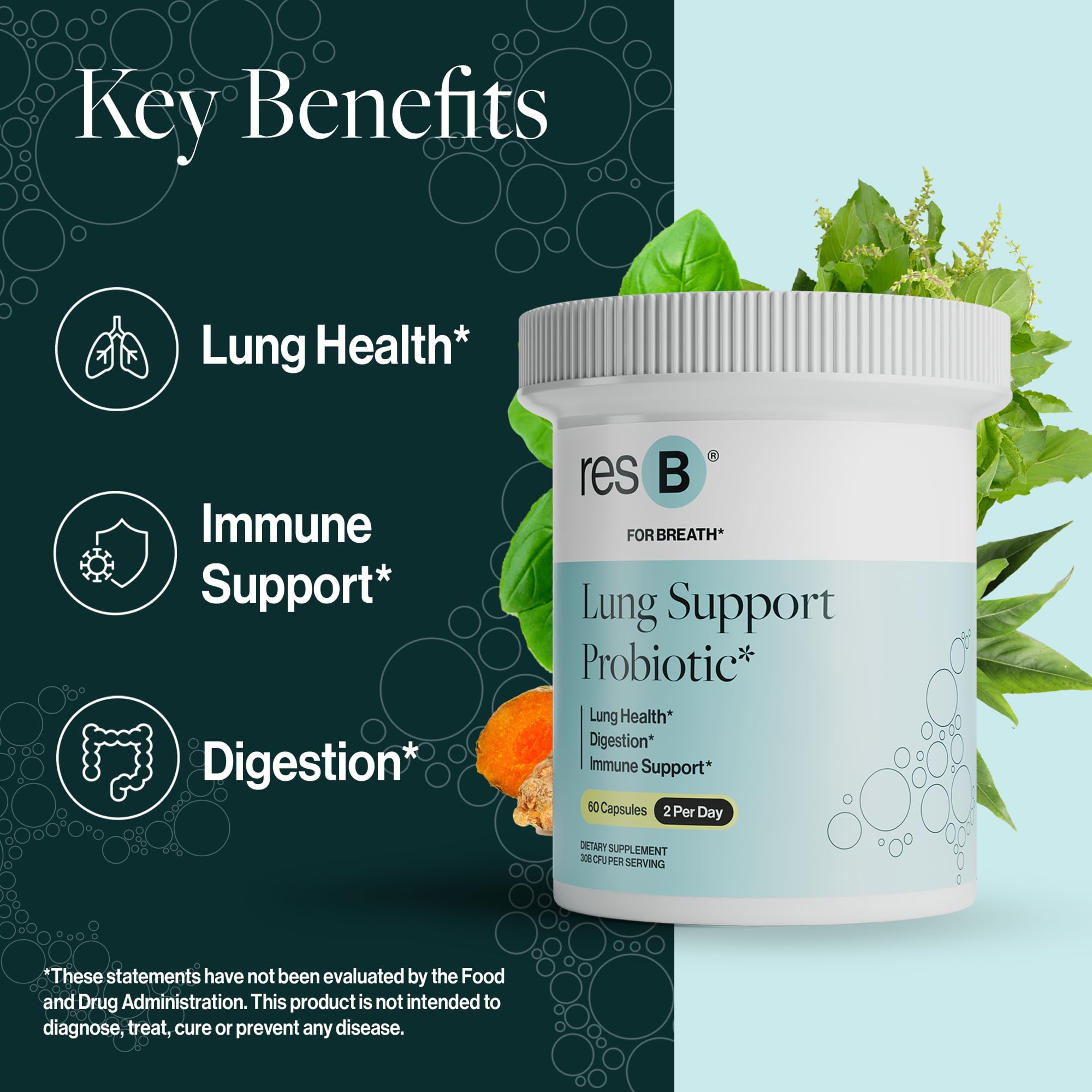 resB Lung Support Probiotic Supplement for Lung Health

