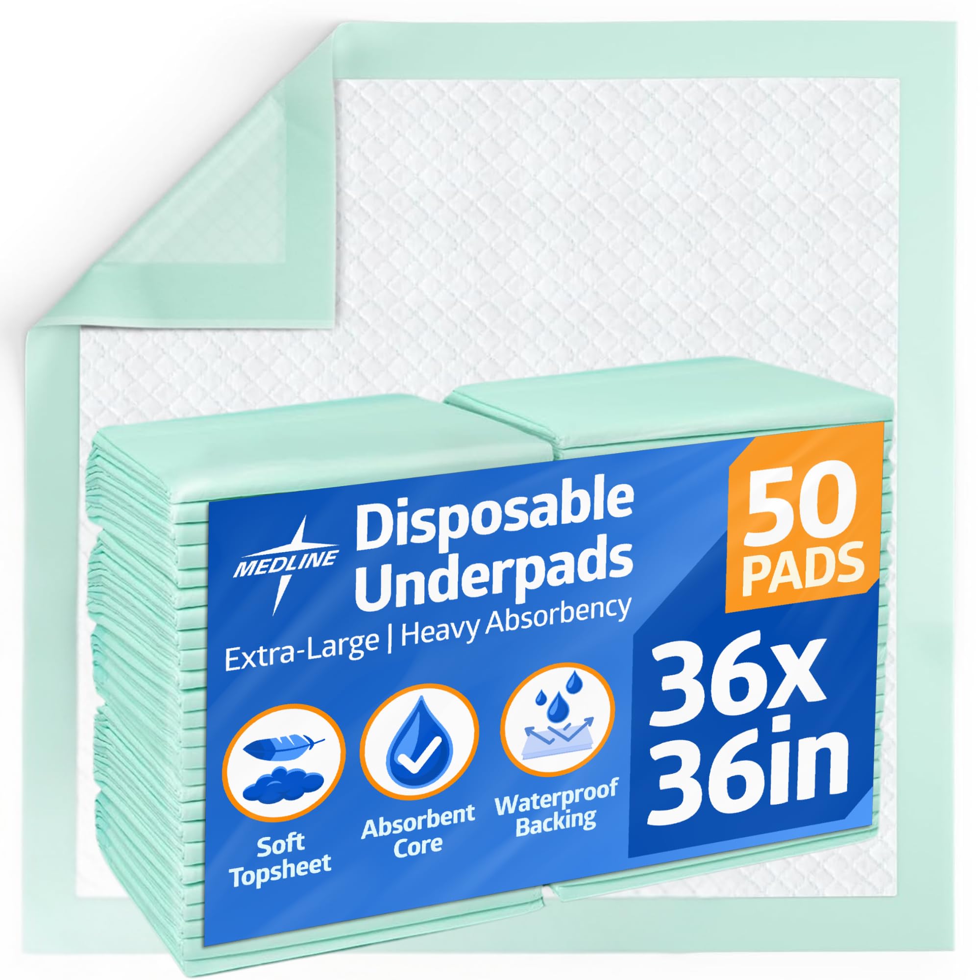 Medline Disposable Underpad – Waterproof Bed Pad


