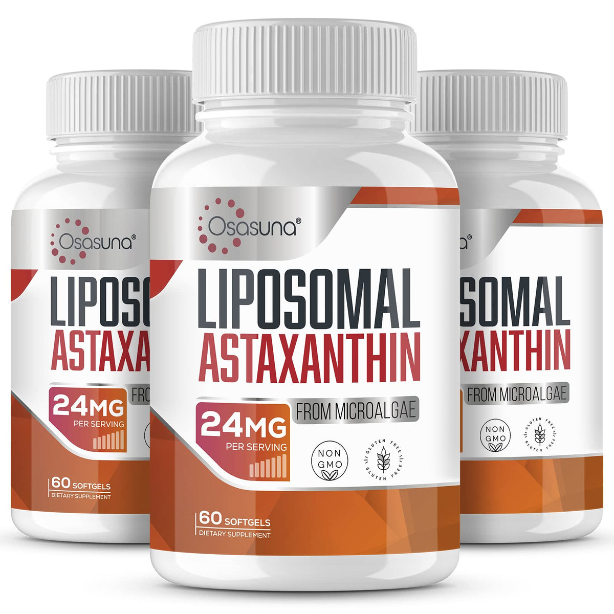 Osasuna Liposomal Astaxanthin 24 mg Supplement, Gluten Free, Non-GMO