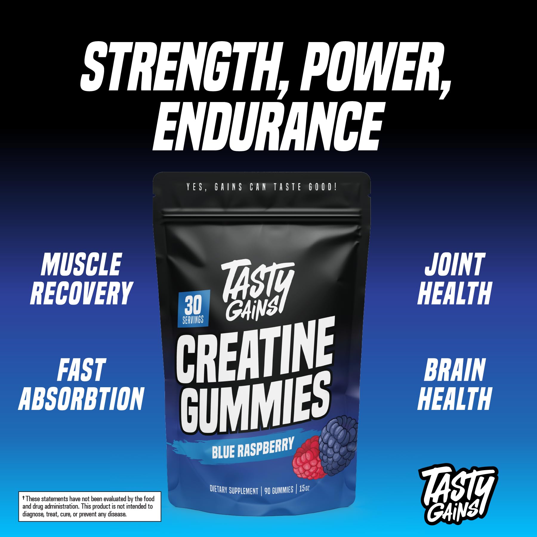 TASTY GAINS Creatine Gummies Monohydrate for Muscle

