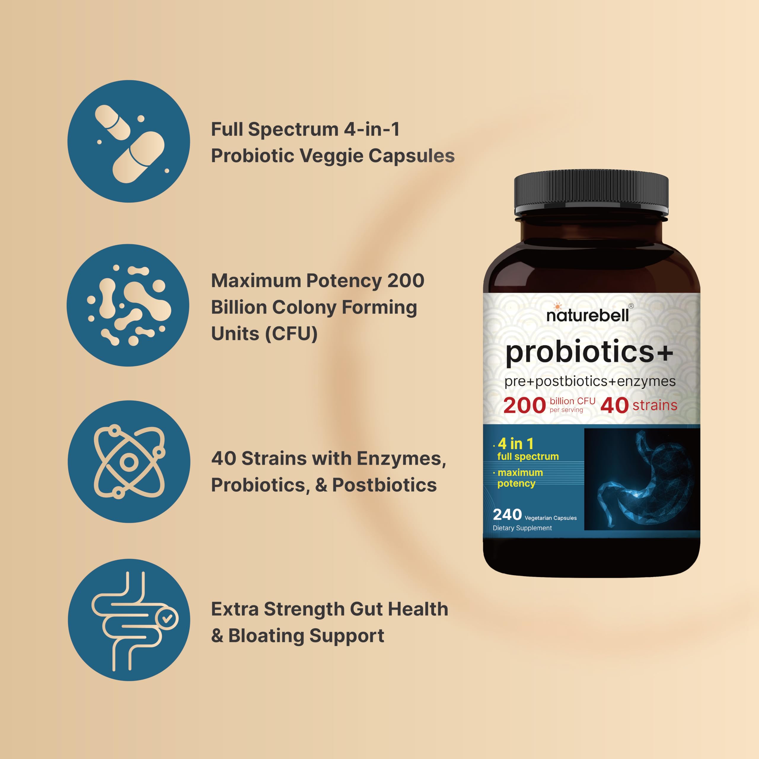 NatureBell Probiotic Supplement for Digestive Health


