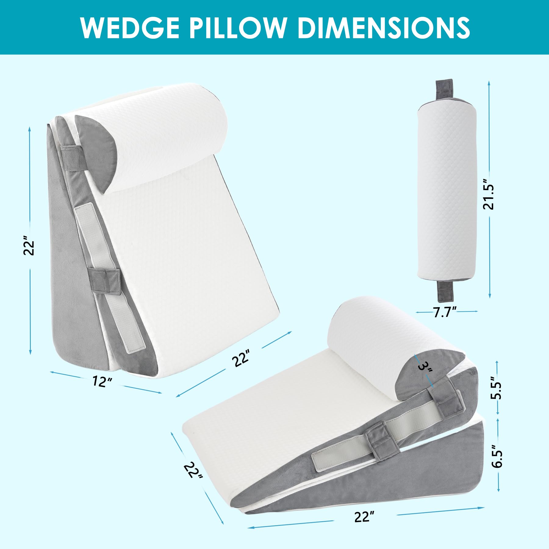 WGAKCED Wedge Pillow Set for Sleep and Recovery

