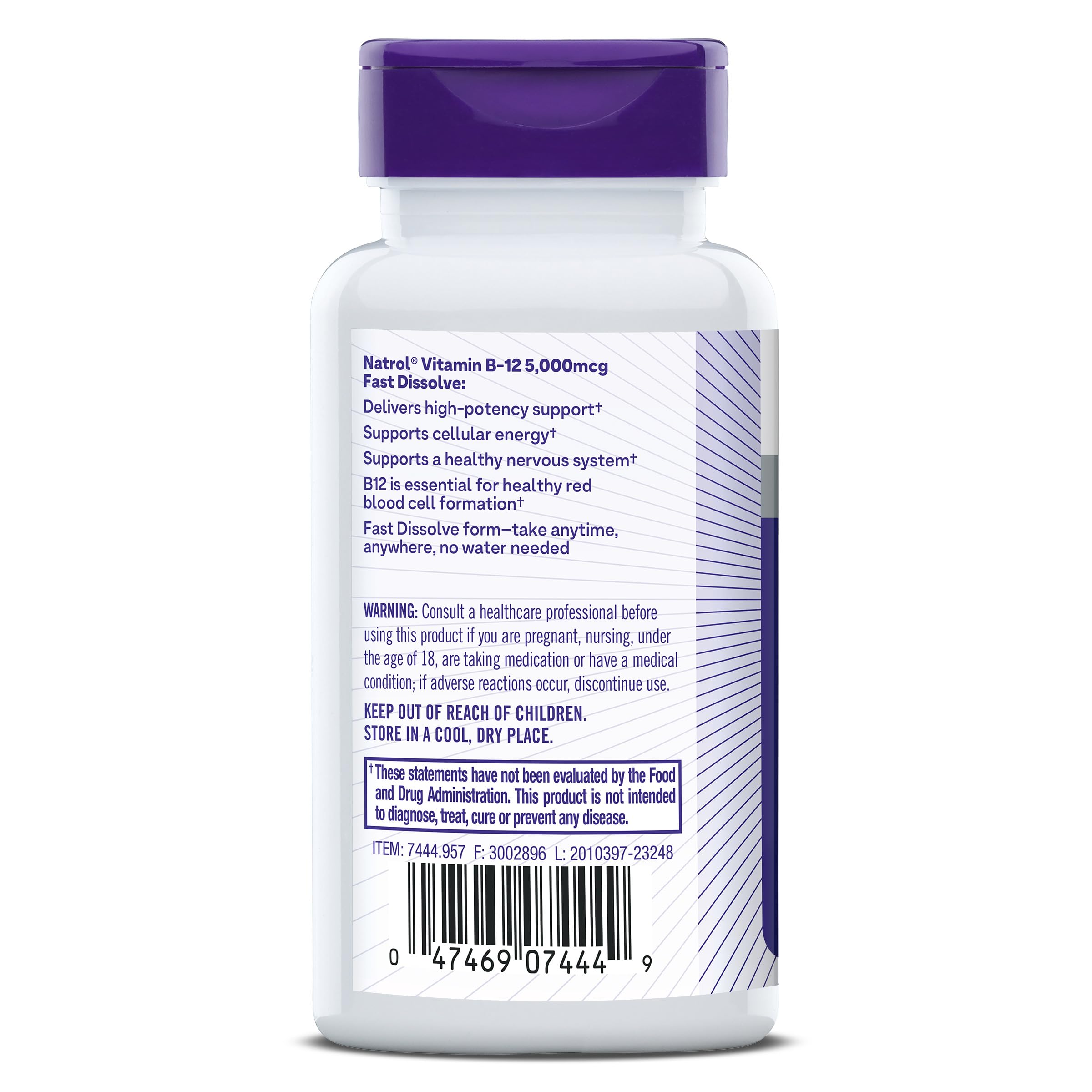 Natrol Vitamin B12 Fast Dissolve 5000 mcg | Energy Support

