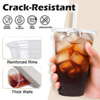 Lamosi Clear Plastic Cups with Lids and Straws – Disposable

