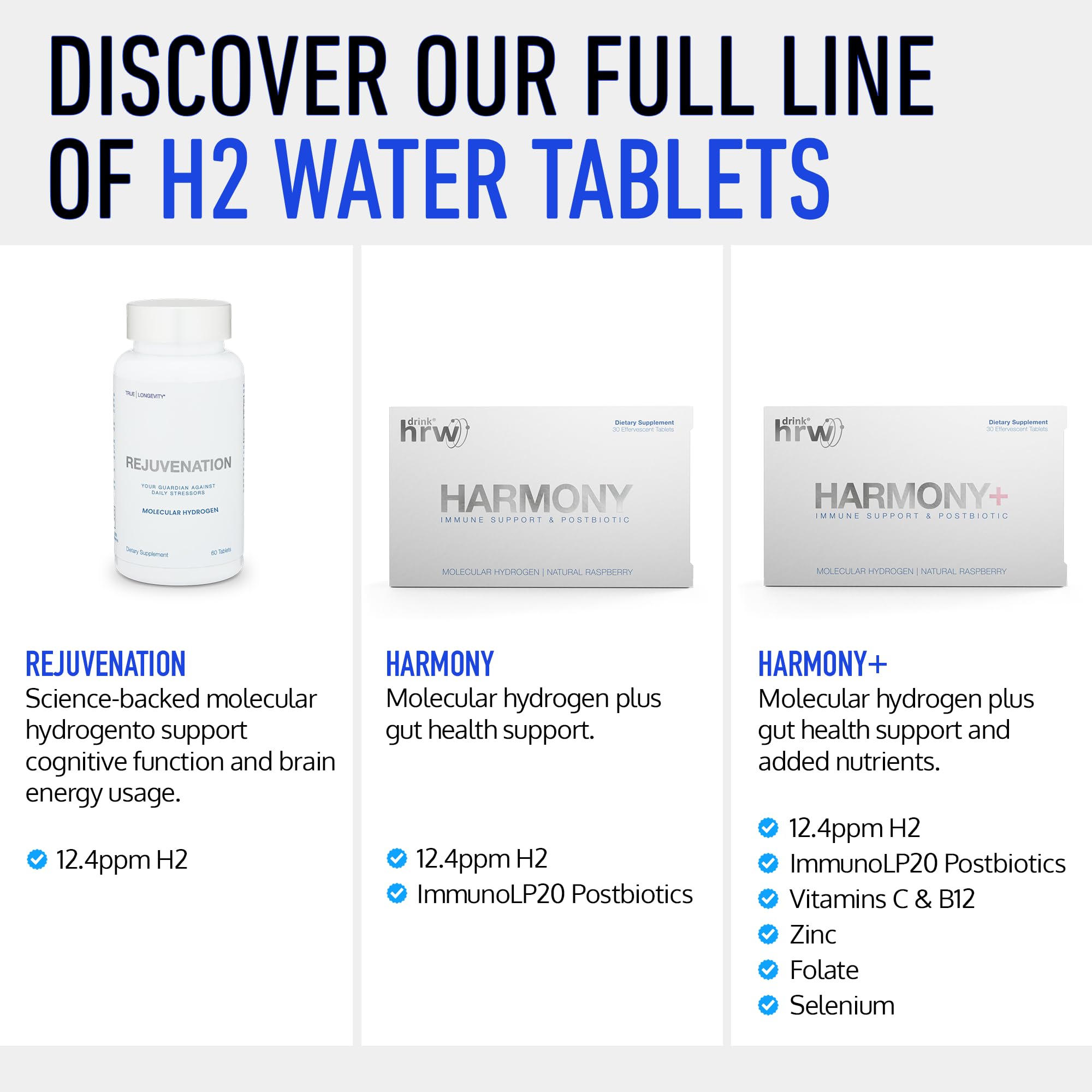Drink HRW Rejuvenation Hydrogen Tablets - Hydrogen Water

