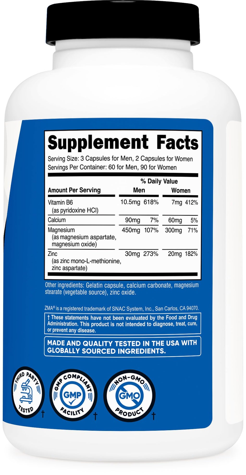Nutricost ZMA Supplement | Non-GMO & Gluten Free


