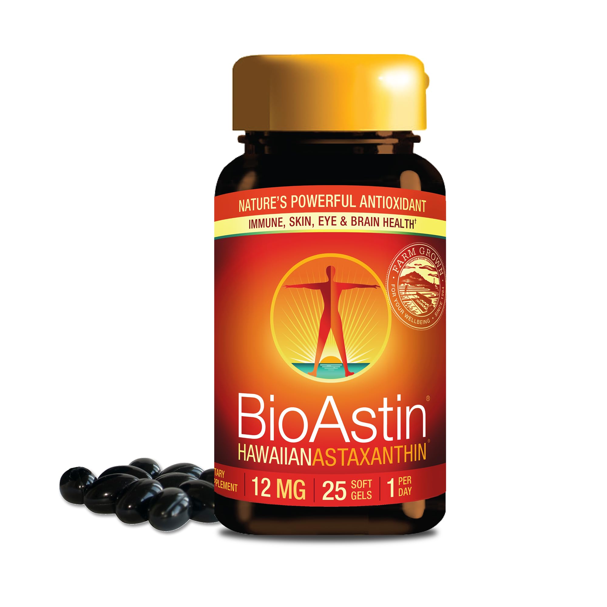 BioAstin Hawaiian Astaxanthin 12 mg Dietary Supplement - Nutrex Hawaii