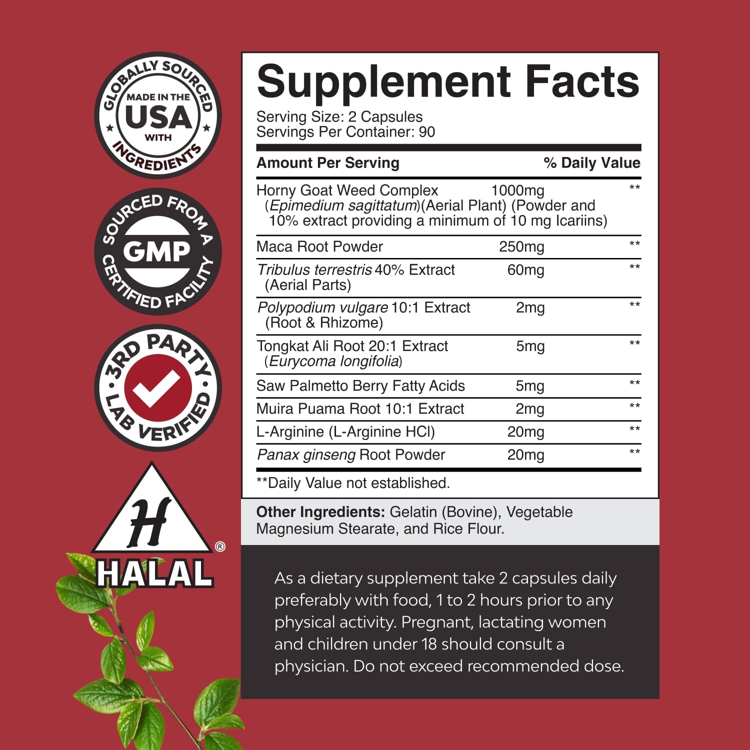 Horny Goat Weed for Men - Extra Strength Herbal Energy

