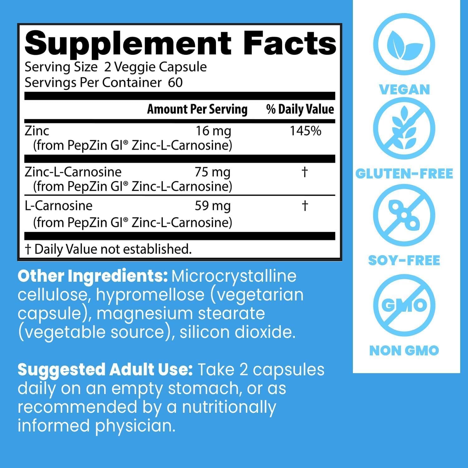PepZin GI Zinc-L-Carnosine Digestive Support Doctor's Best


