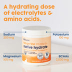 NativePath Hydrate Electrolytes Powder Zero Sugar with BCAAs

