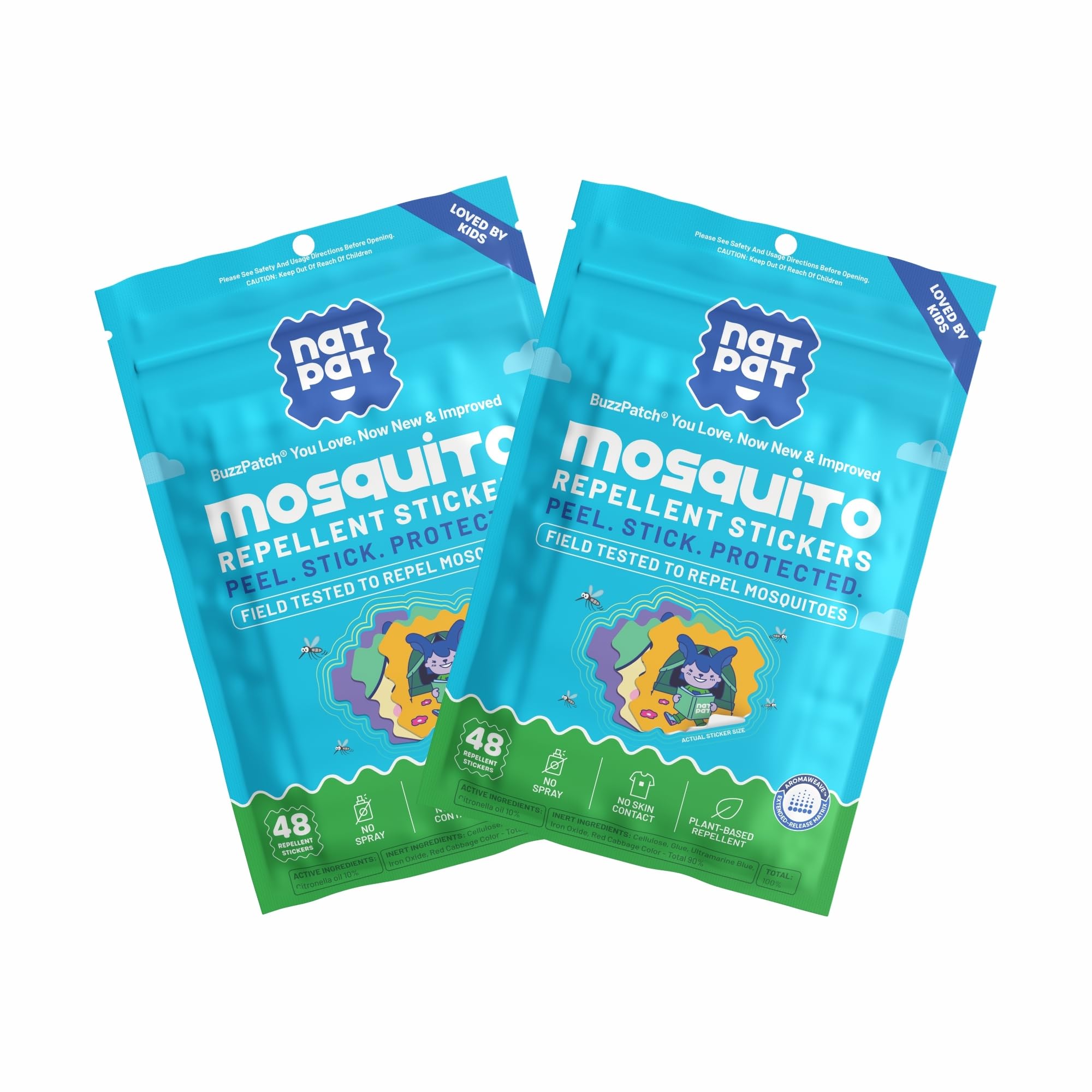 NATPAT BuzzPatch Mosquito Patch Stickers for Kids

