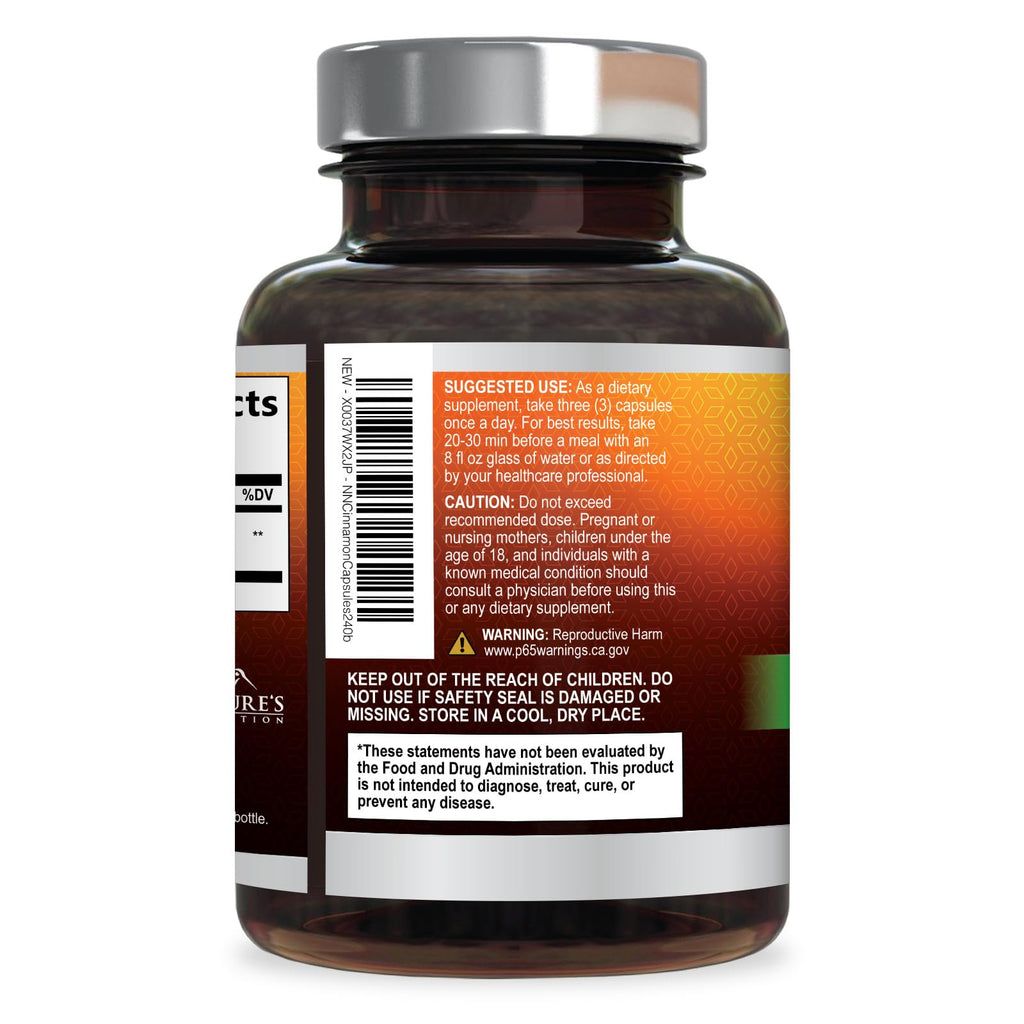 Organic Ceylon Cinnamon Capsules Extra Strength 1800mg

