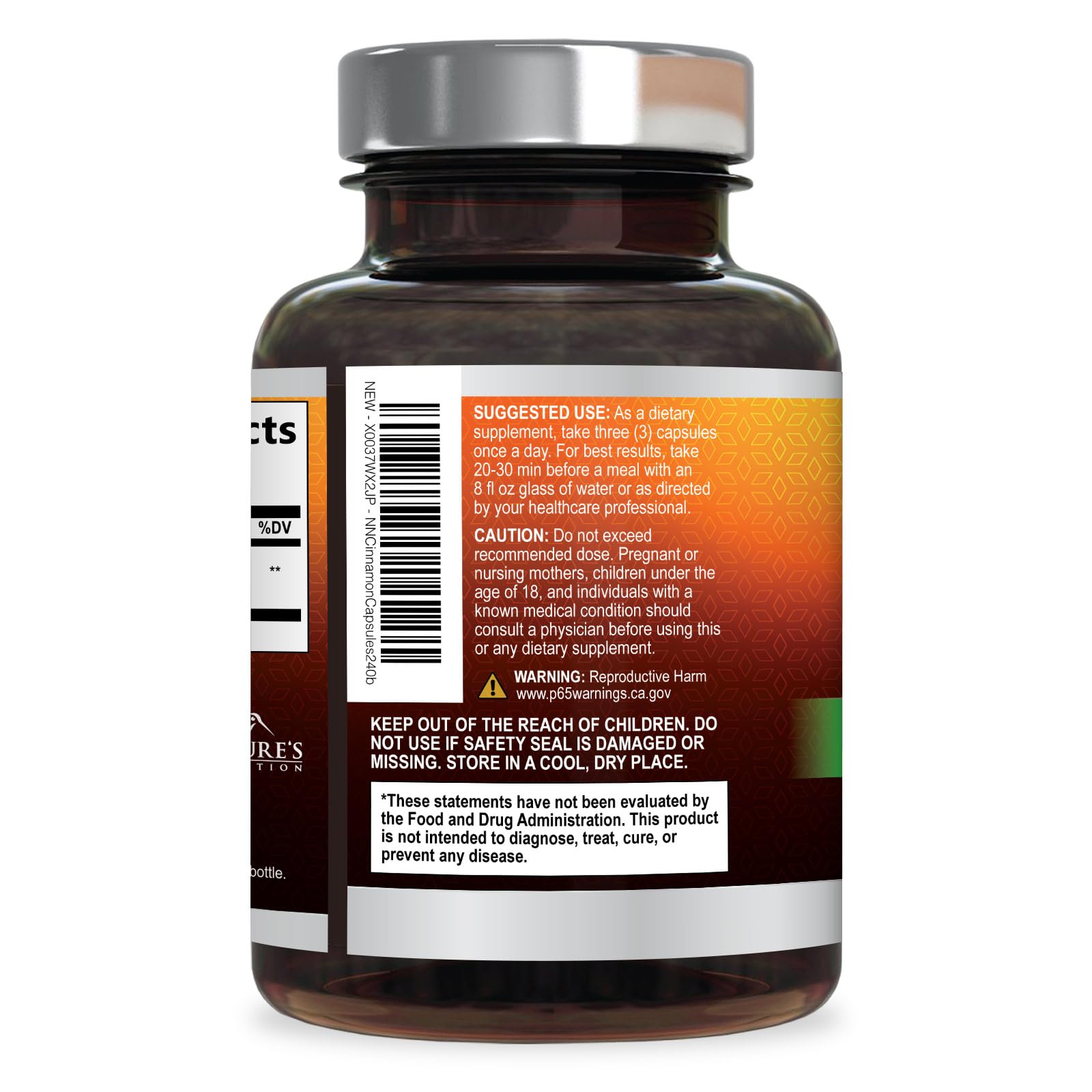Organic Ceylon Cinnamon Capsules Extra Strength 1800mg

