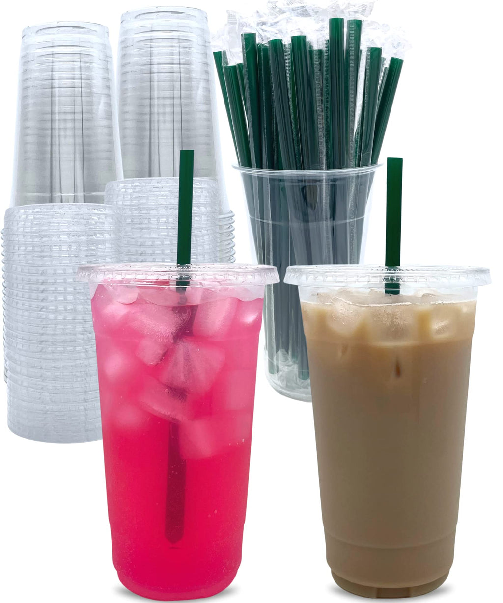 Aatriet Clear Cups with Lids Straws | Disposable Party Cups

