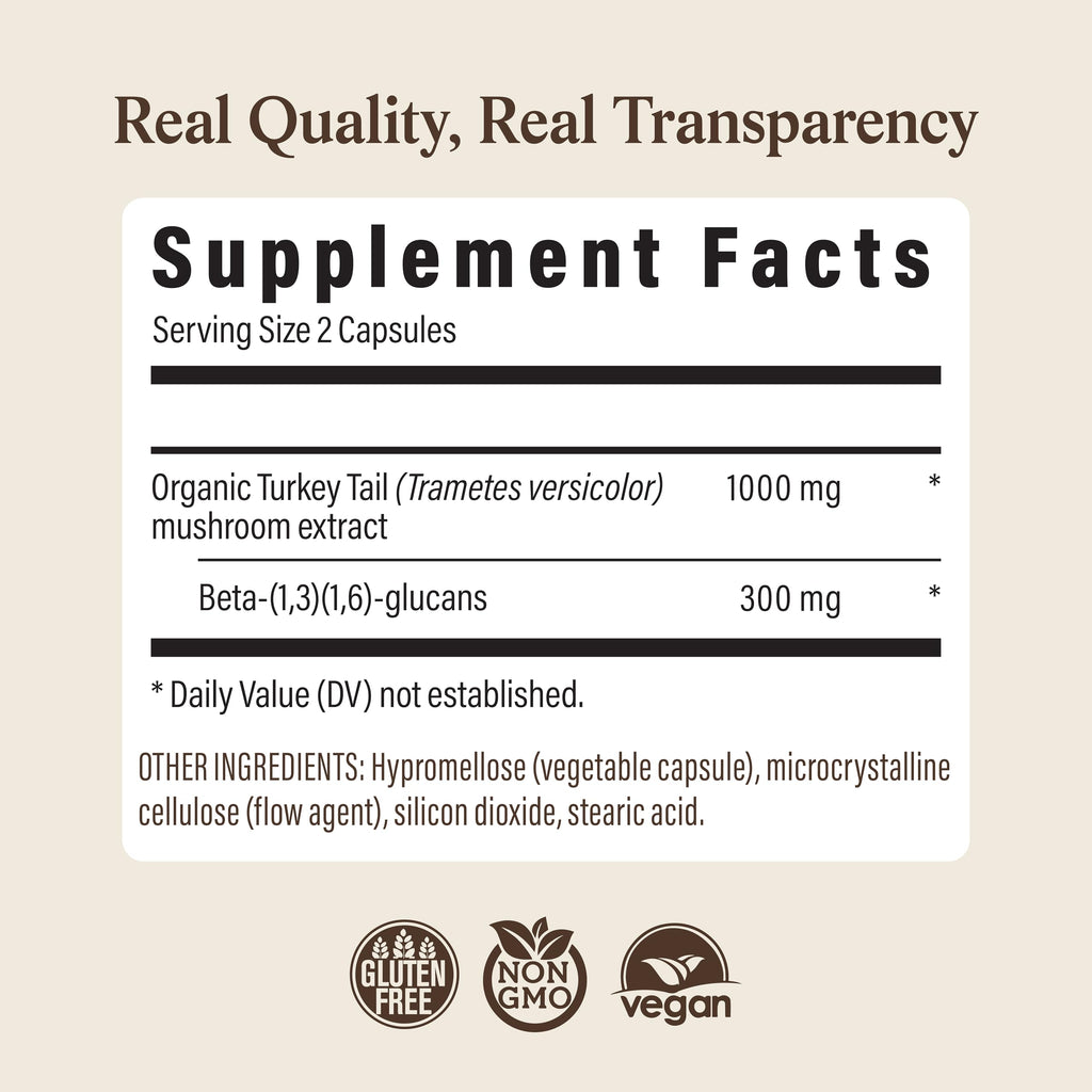 Real Mushrooms Turkey Tail Capsules – Organic Extract


