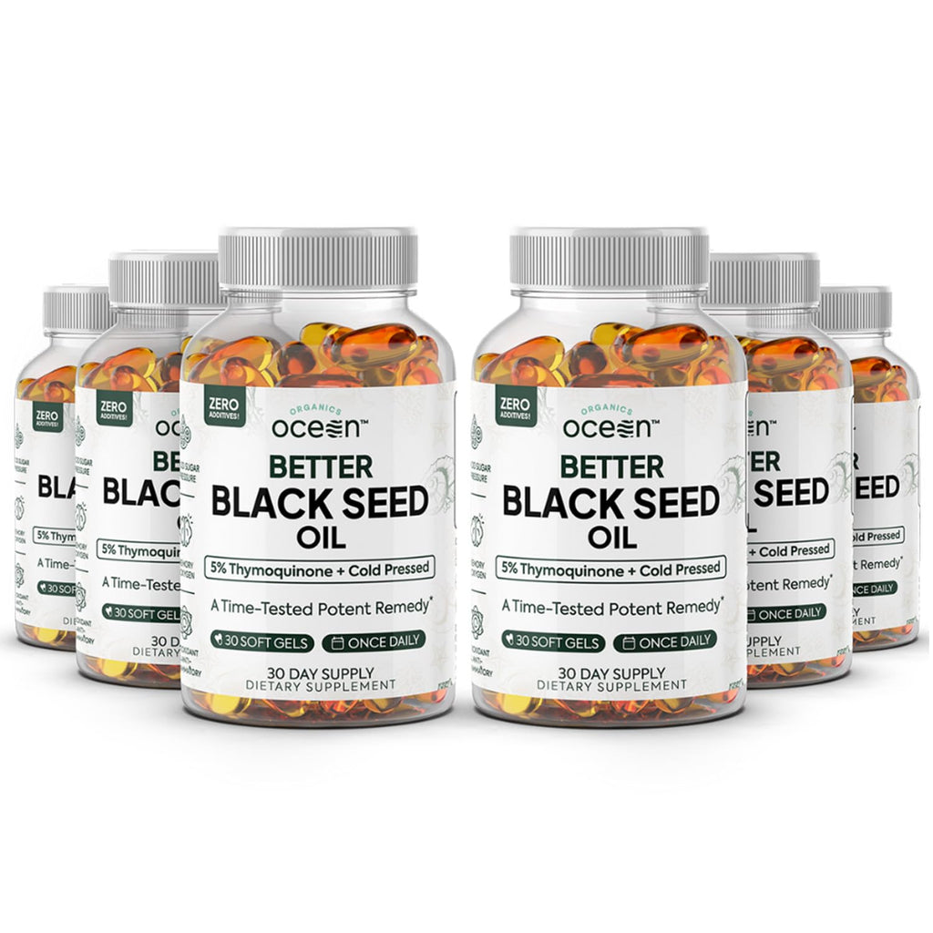 Organics Ocean Better Black Seed Oil Cold Pressed 5% Thymoquinone, Pure Nigella Sativa