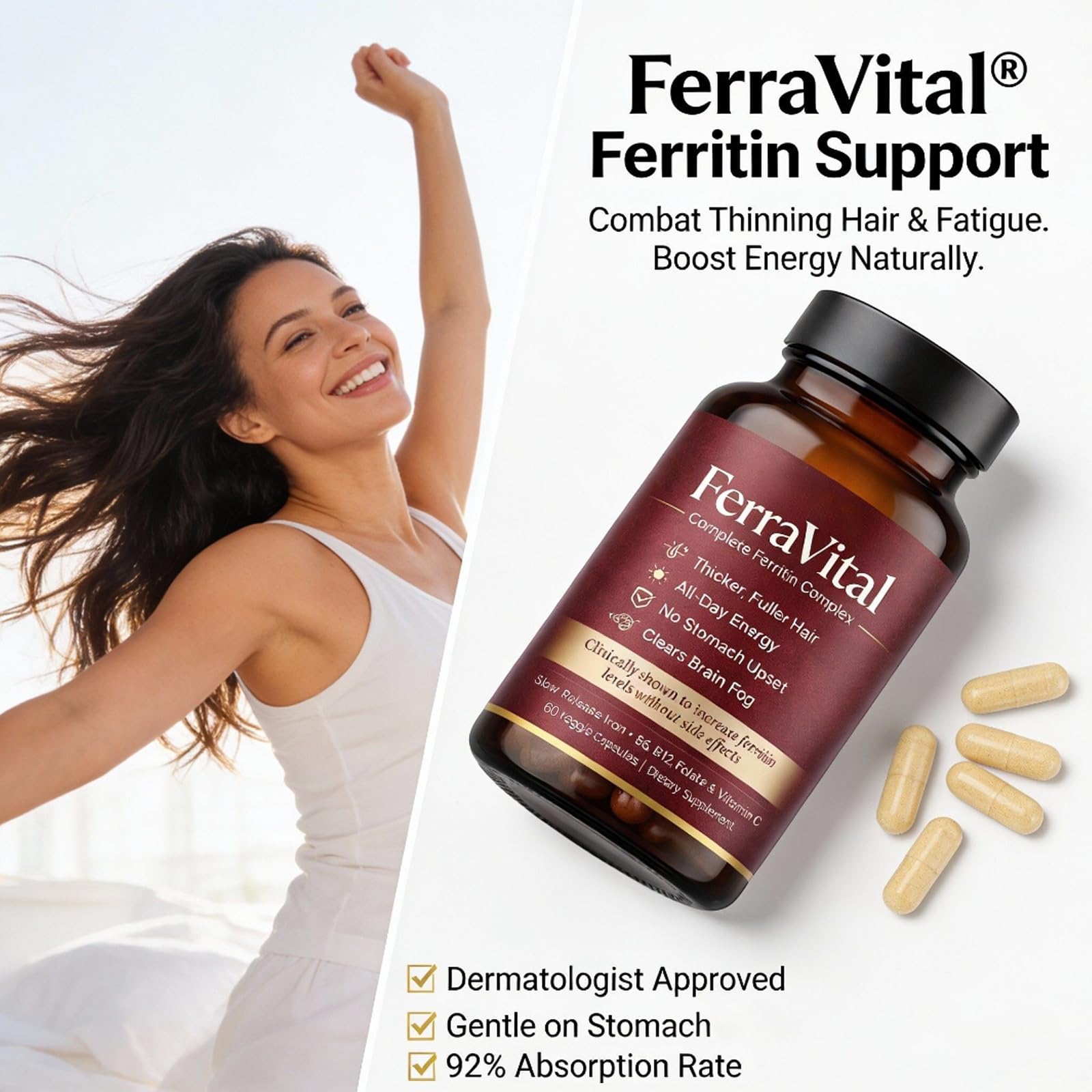 FerraVital Iron Supplement for Women Ferritin Support


