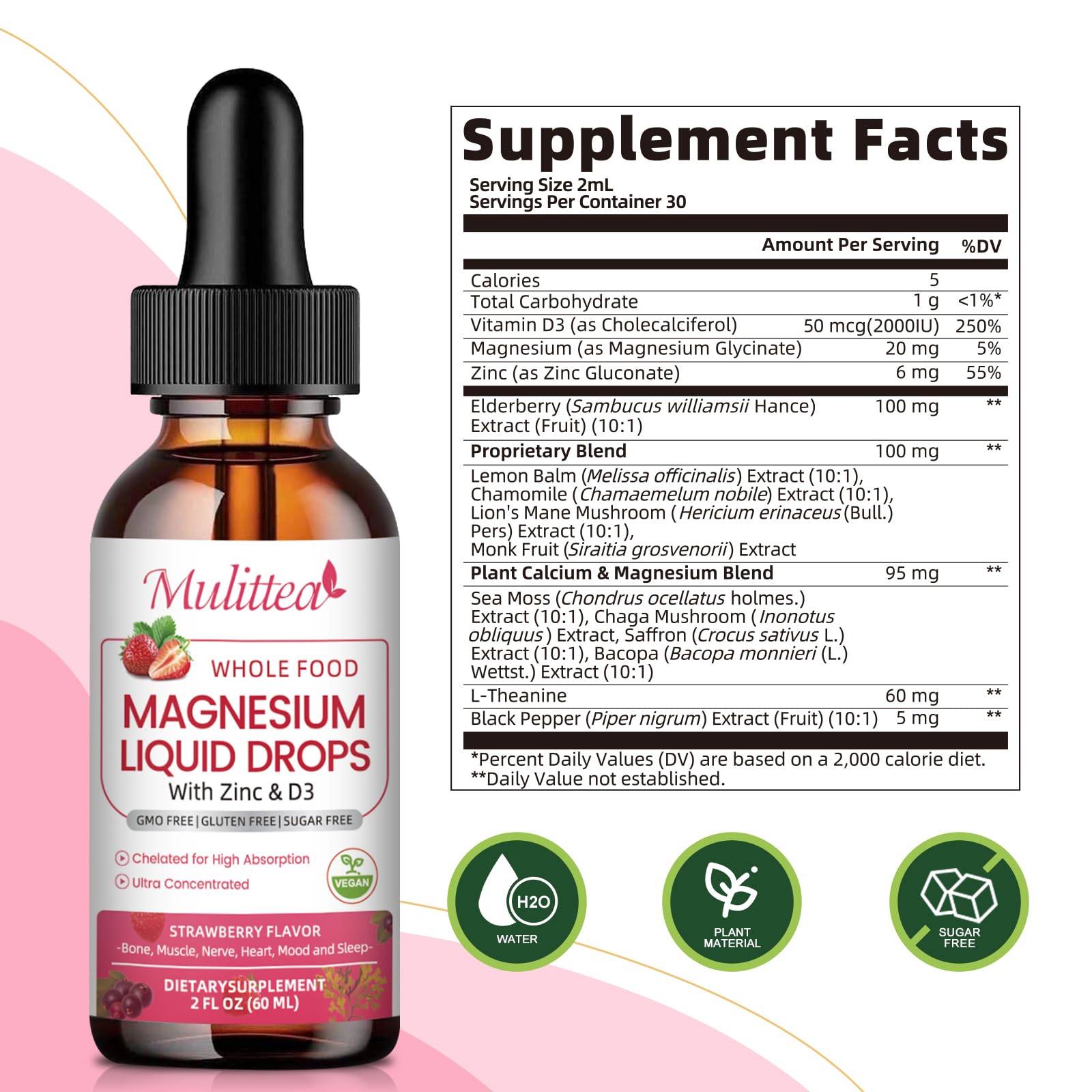 Mulittea Magnesium Glycinate Liquid - High Potency

