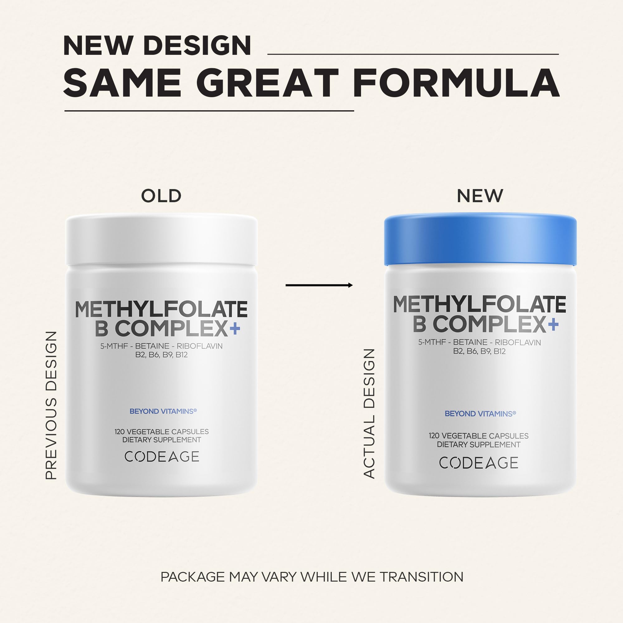 Codeage Methylfolate B Complex - Methylated B Vitamins

